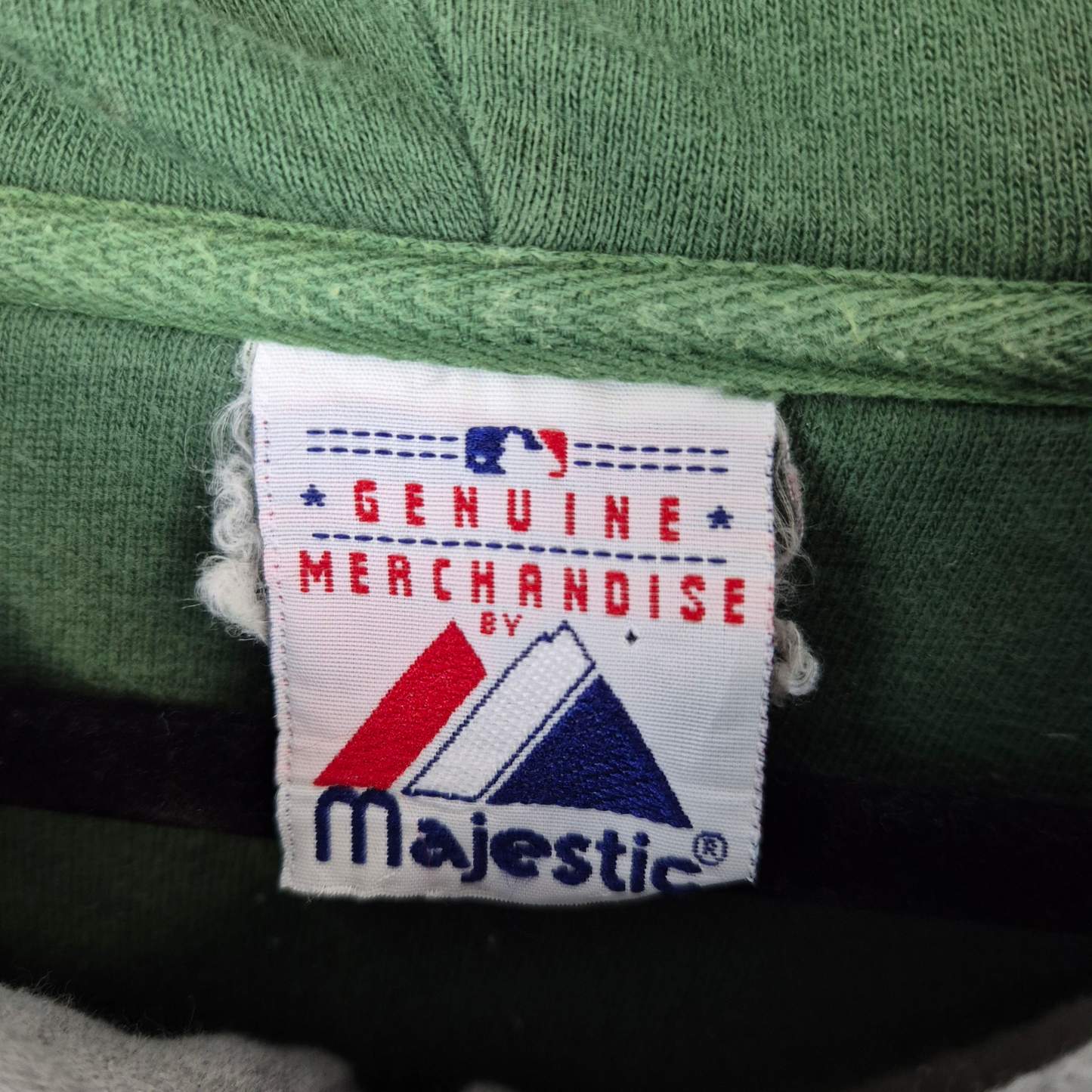 Majestic MLB Oakland Athletics Green & Grey Zip Hoodie Size 3XL