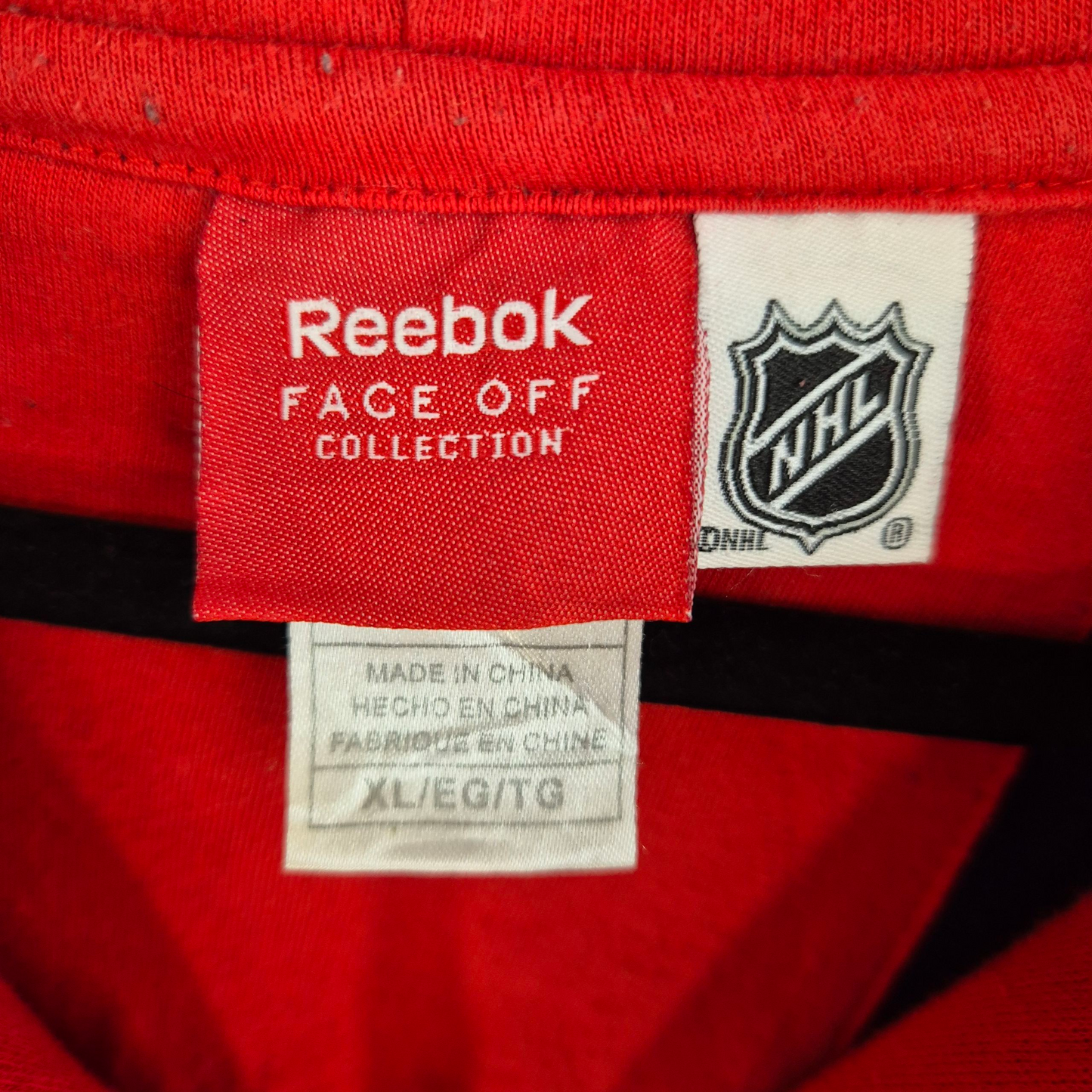Vintage Reebok NHL Washington Capitals Red & Blue Zip Hoodie Size XL