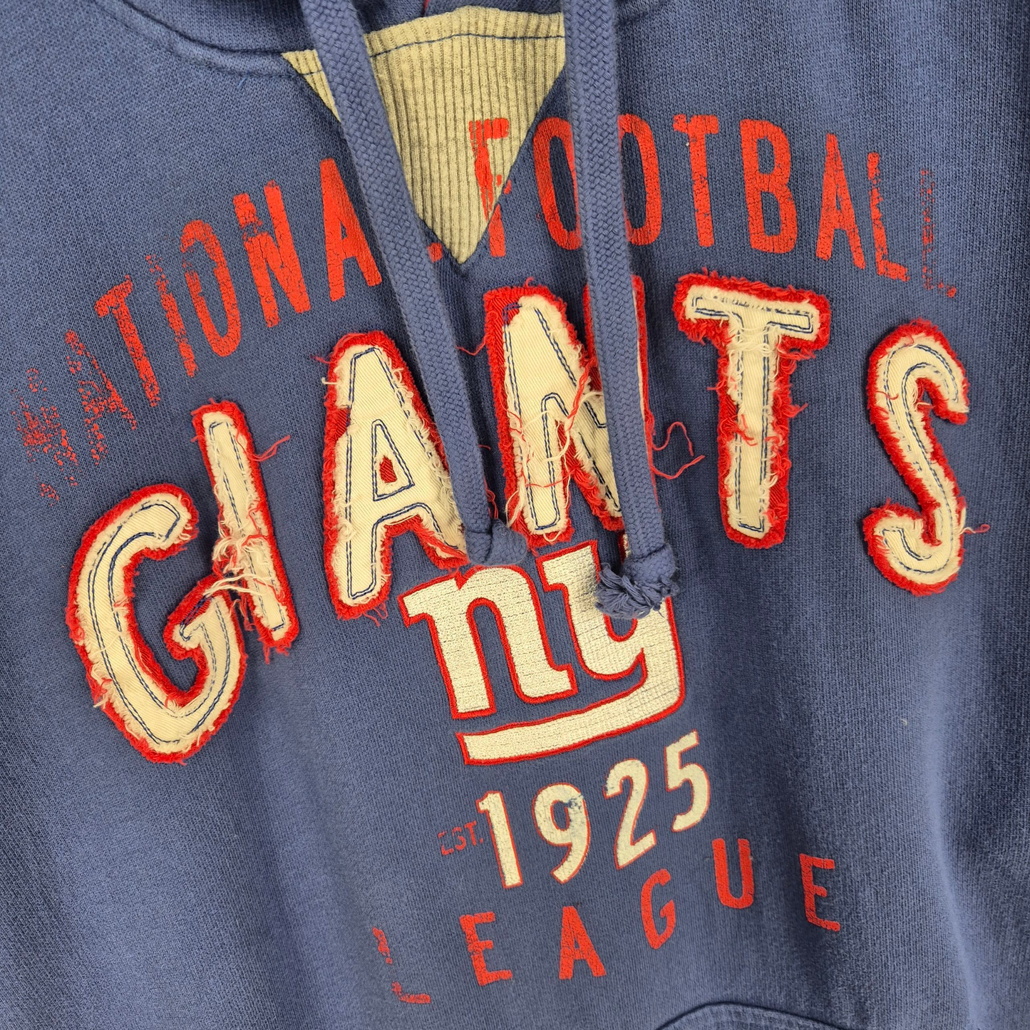 NFL New York Giants Blue Embroidered Hoodie Size L
