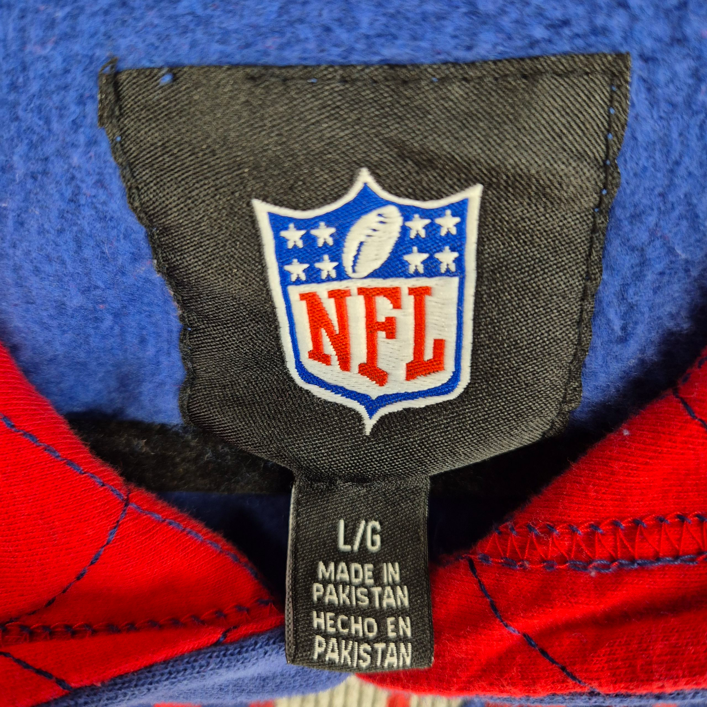 NFL New York Giants Blue Embroidered Hoodie Size L