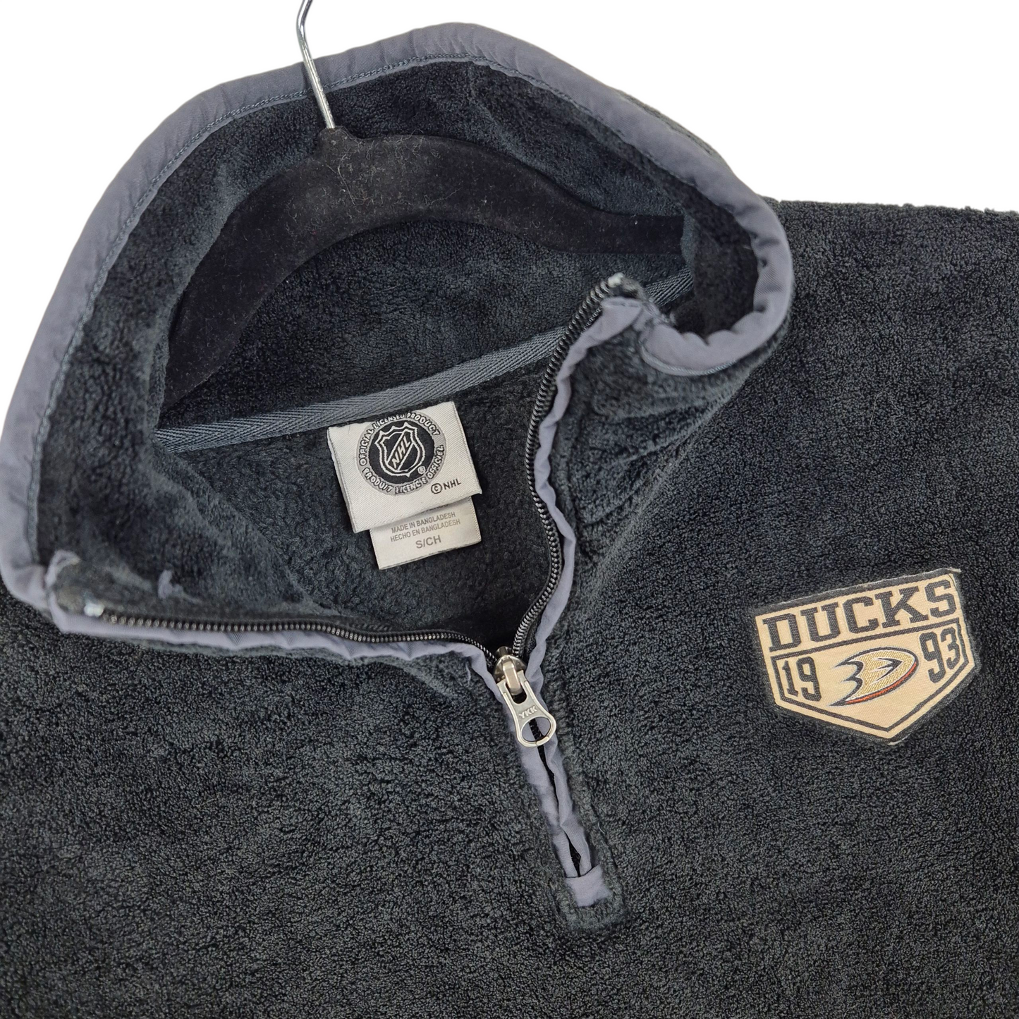 NHL Anaheim Ducks Black Fleece Zip Jumper Size S