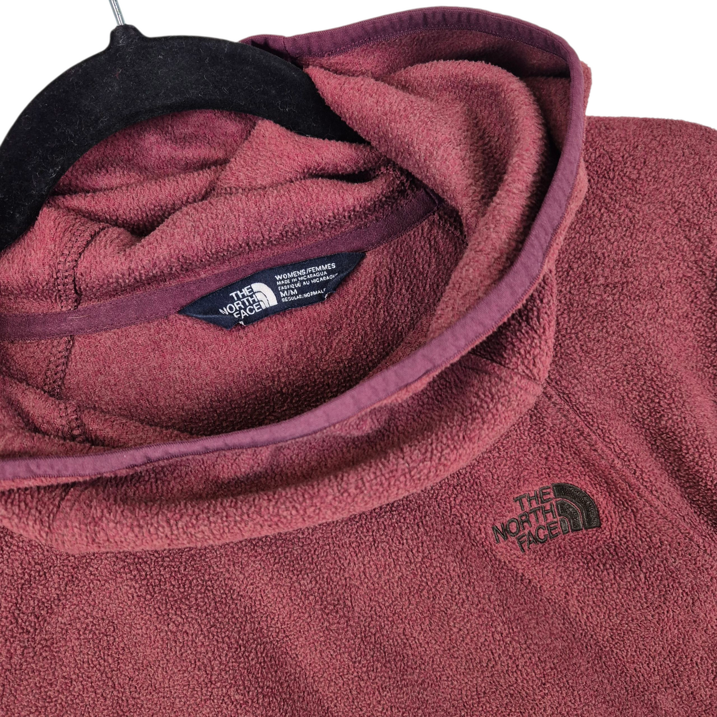 The North Face Womens Burgundy Turtle Hood Fleece Hoodie Size M