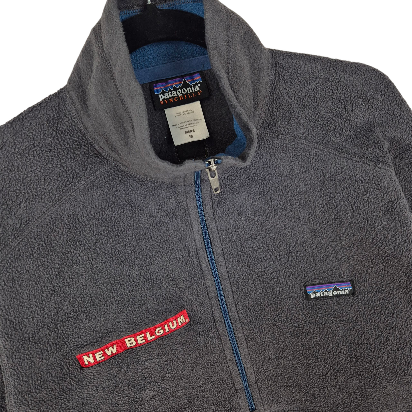 Vintage Patagonia New Belgium Grey Fleece Zip Jumper Size M