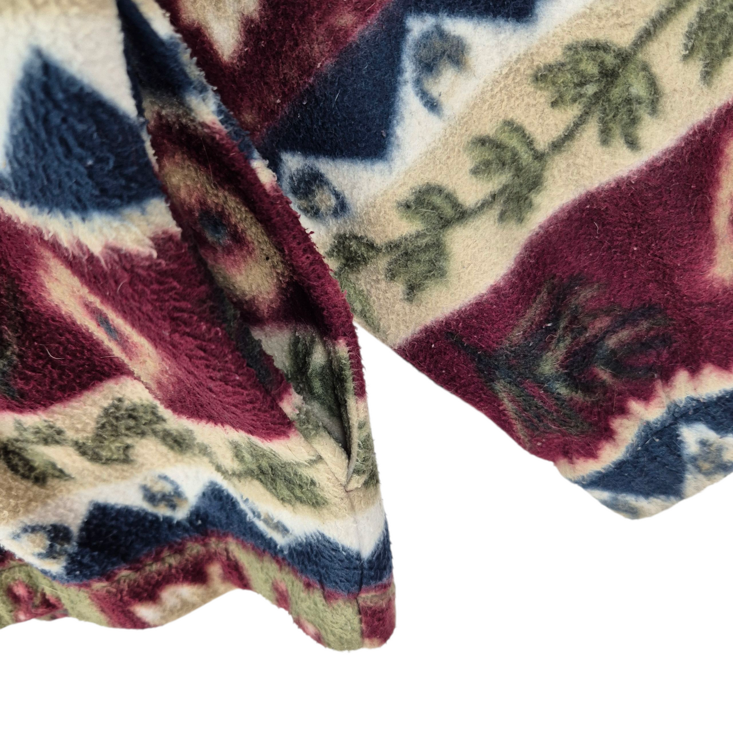 Vintage Alfred Dunner 90's Red Green & Blue Fleece Zip Jacket Size M