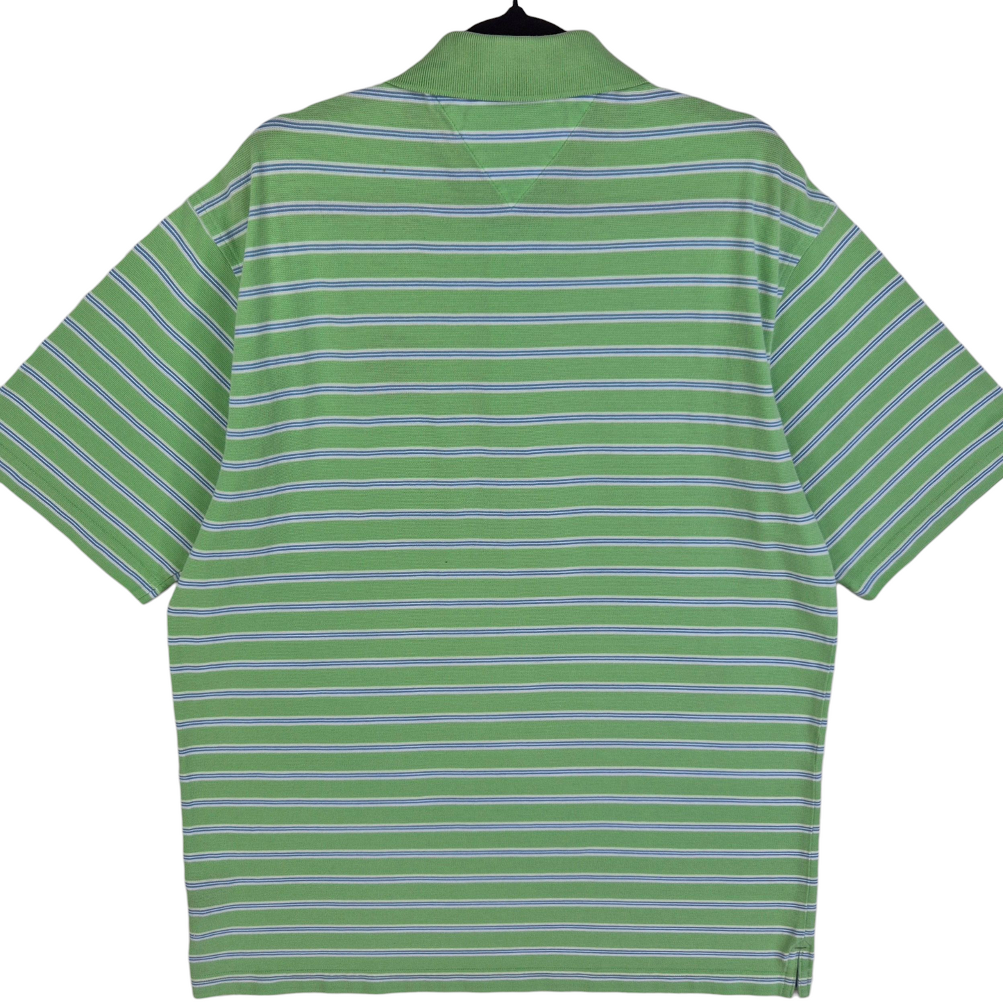 Vintage Tommy Hilfiger Golf 2006 US Open Green Striped Cotton Polo Shirt Size L
