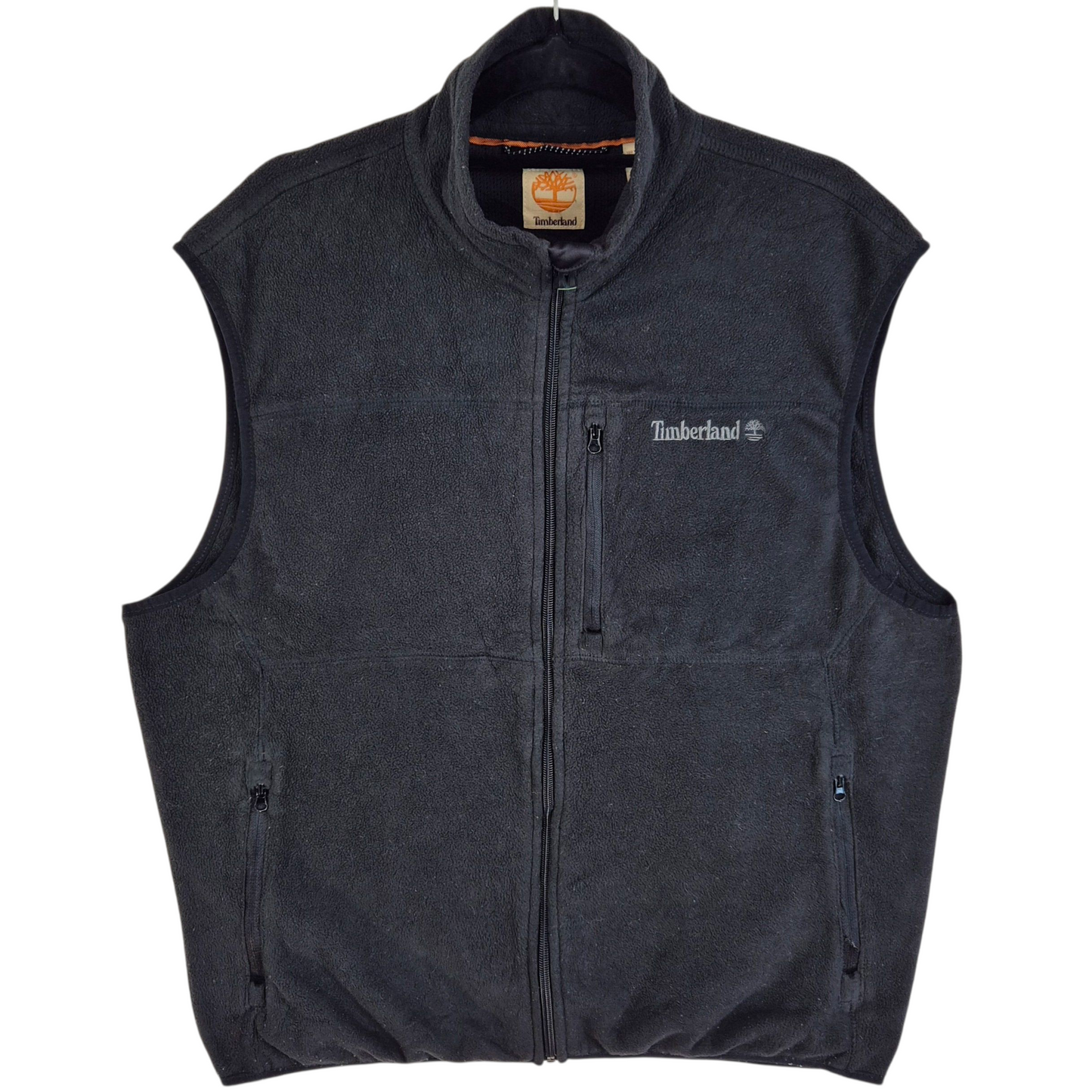 Timberland Black Fleece Zip Vest Size M