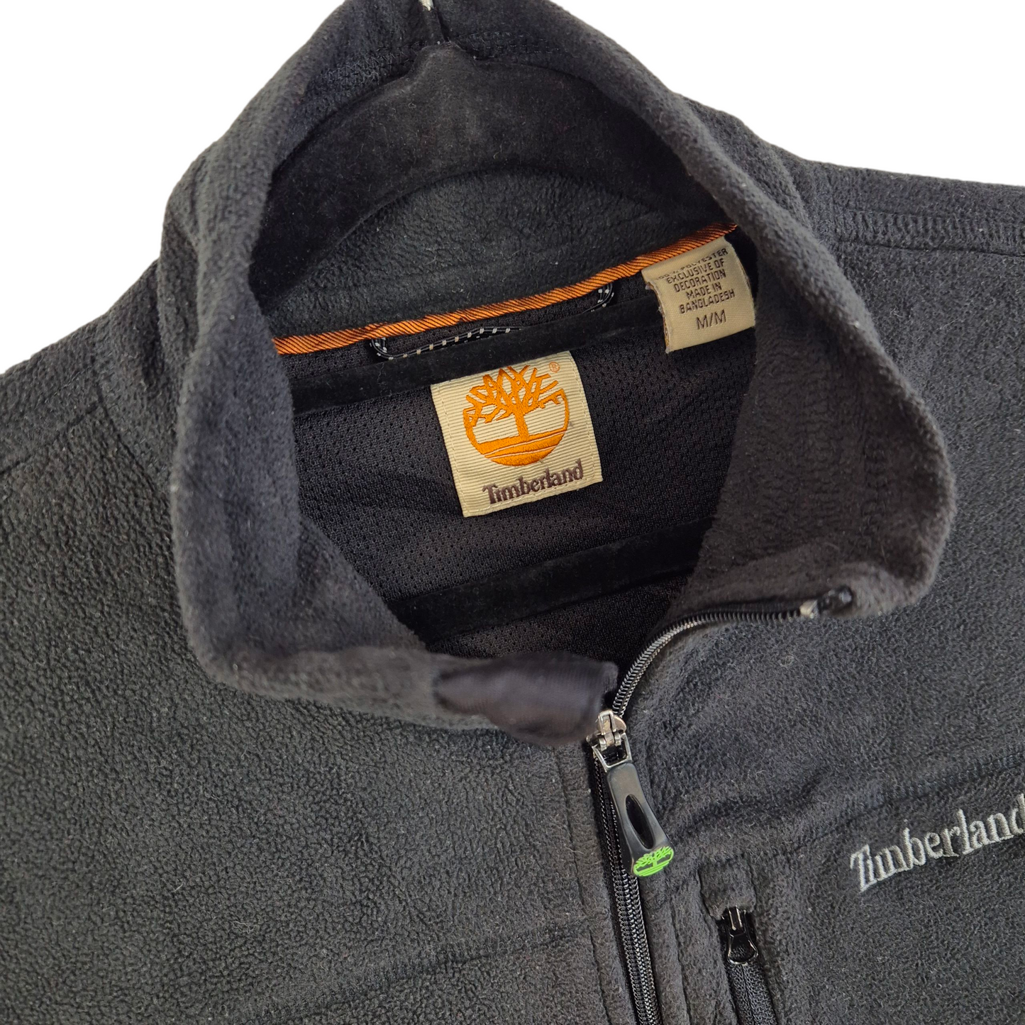 Timberland Black Fleece Zip Vest Size M