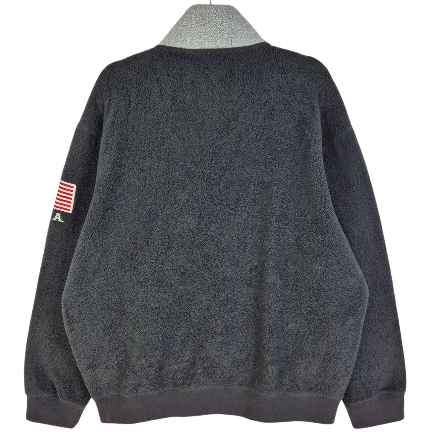 Polo Ralph Lauren Black Quarter Zip Fleece Jumper Size XL