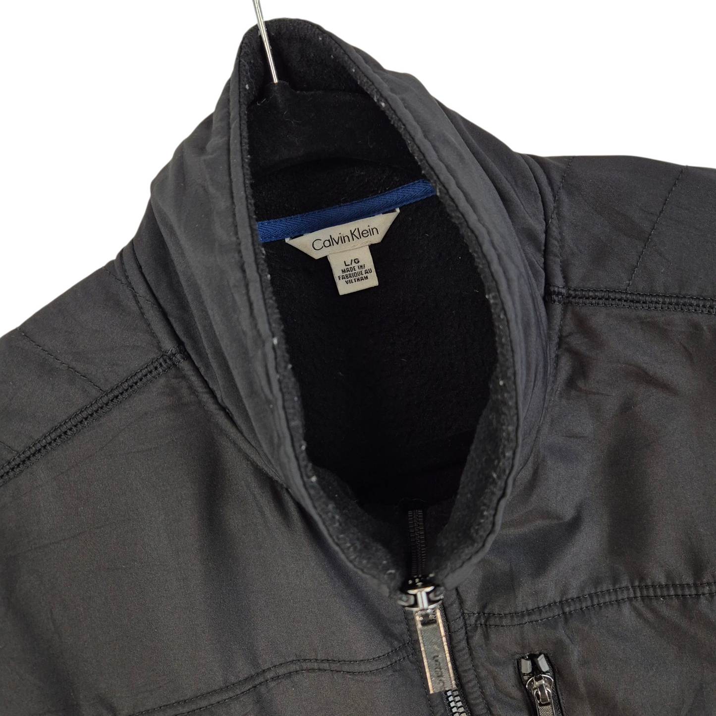 Calvin Klein Womens Black Fleece Zip Jumper Size L