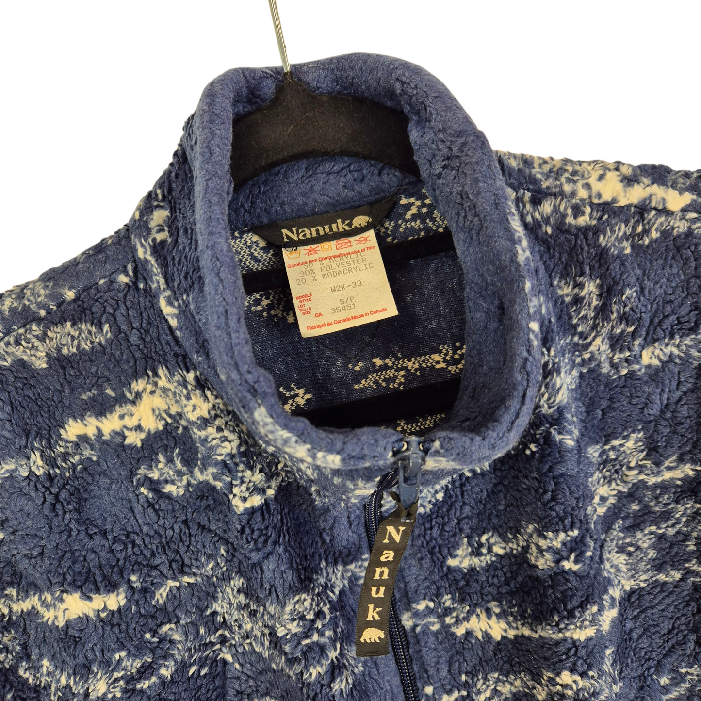 Vintage Nanuk Canada 80's Blue Fleece Zip Vest Size S