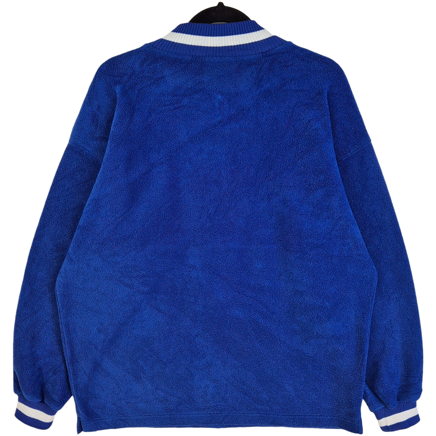Vintage Adidas 80's Blue Quarter Zip Fleece Jumper Size L