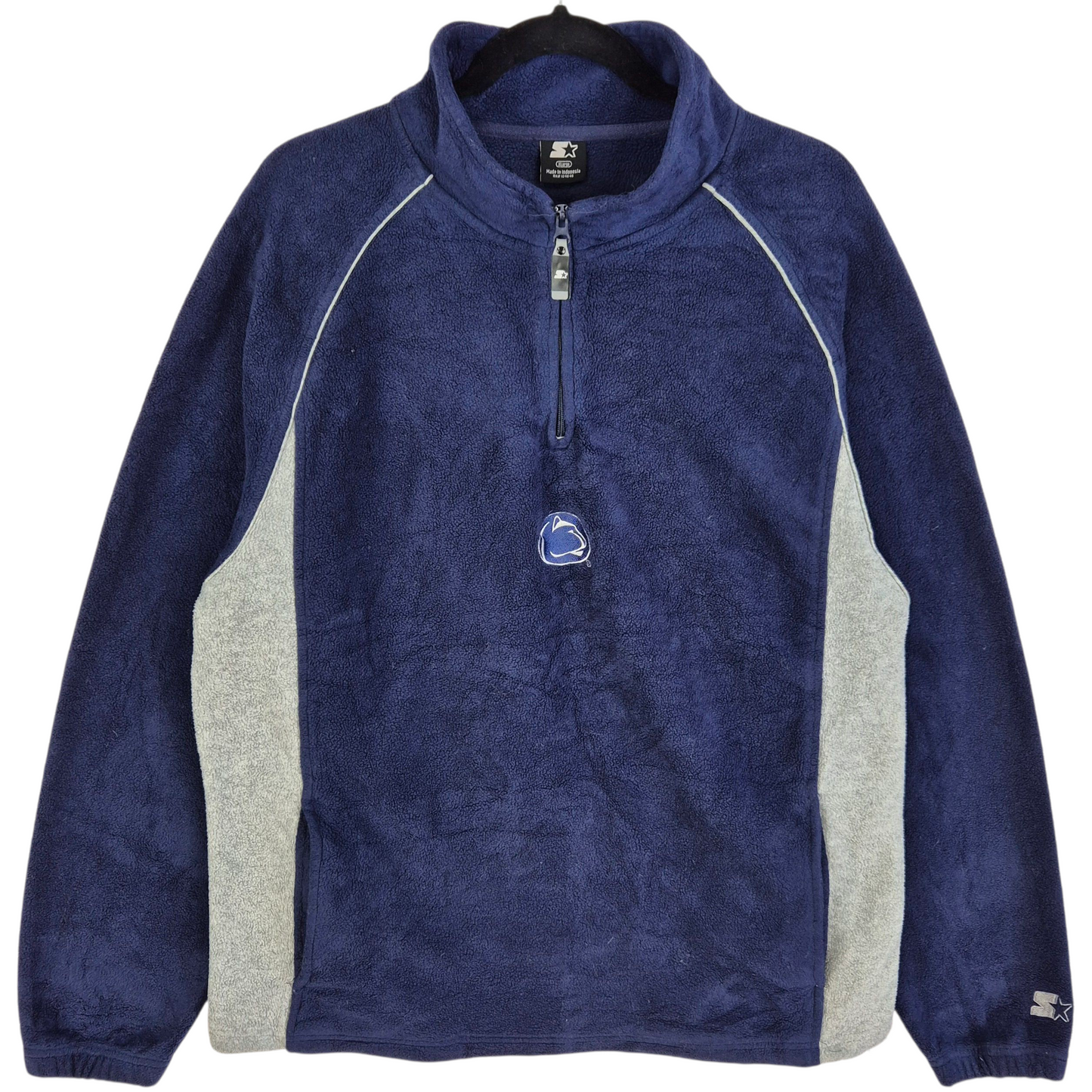 Vintage Starter Penn State Lions Dark Blue Quarter Zip Fleece Jumper Size XL