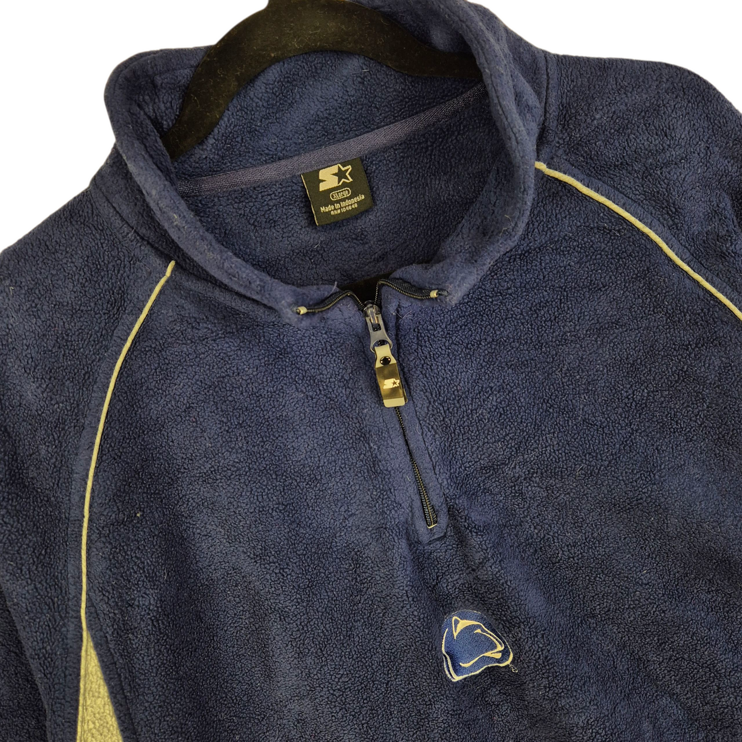 Vintage Starter Penn State Lions Dark Blue Quarter Zip Fleece Jumper Size XL
