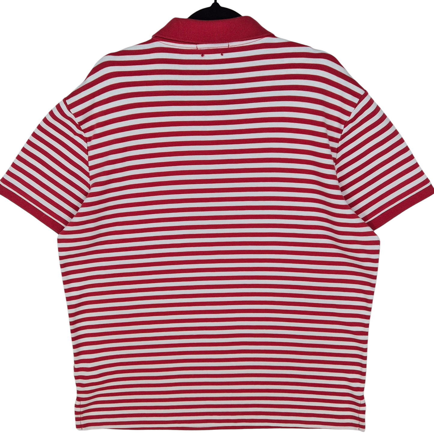 Polo Ralph Lauren Red & White Striped Custom Slim Fit Stretch Cotton Polo Shirt Size XL