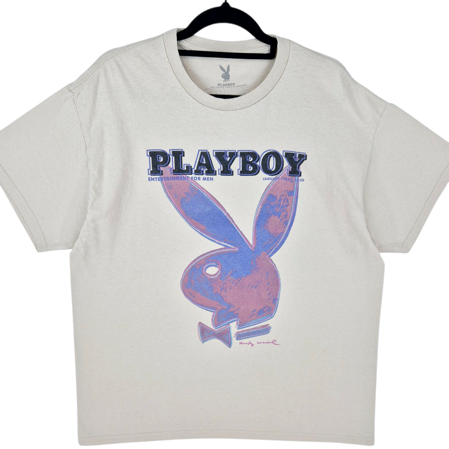 Playboy Light Brown Cotton Tee Shirt Size L