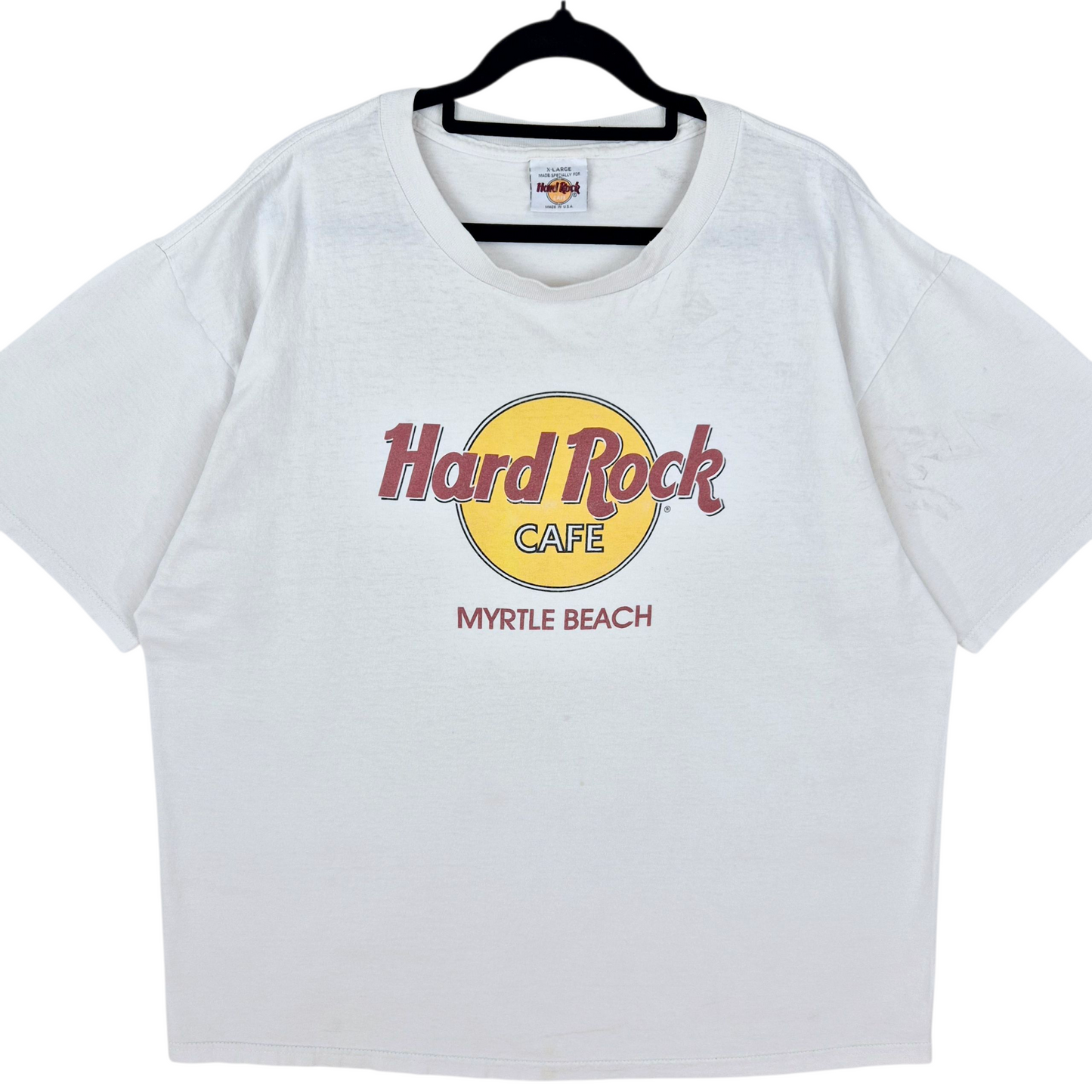Vintage Hard Rock Cafe Myrtle Beach 90's White USA Made Tee Shirt Size XL