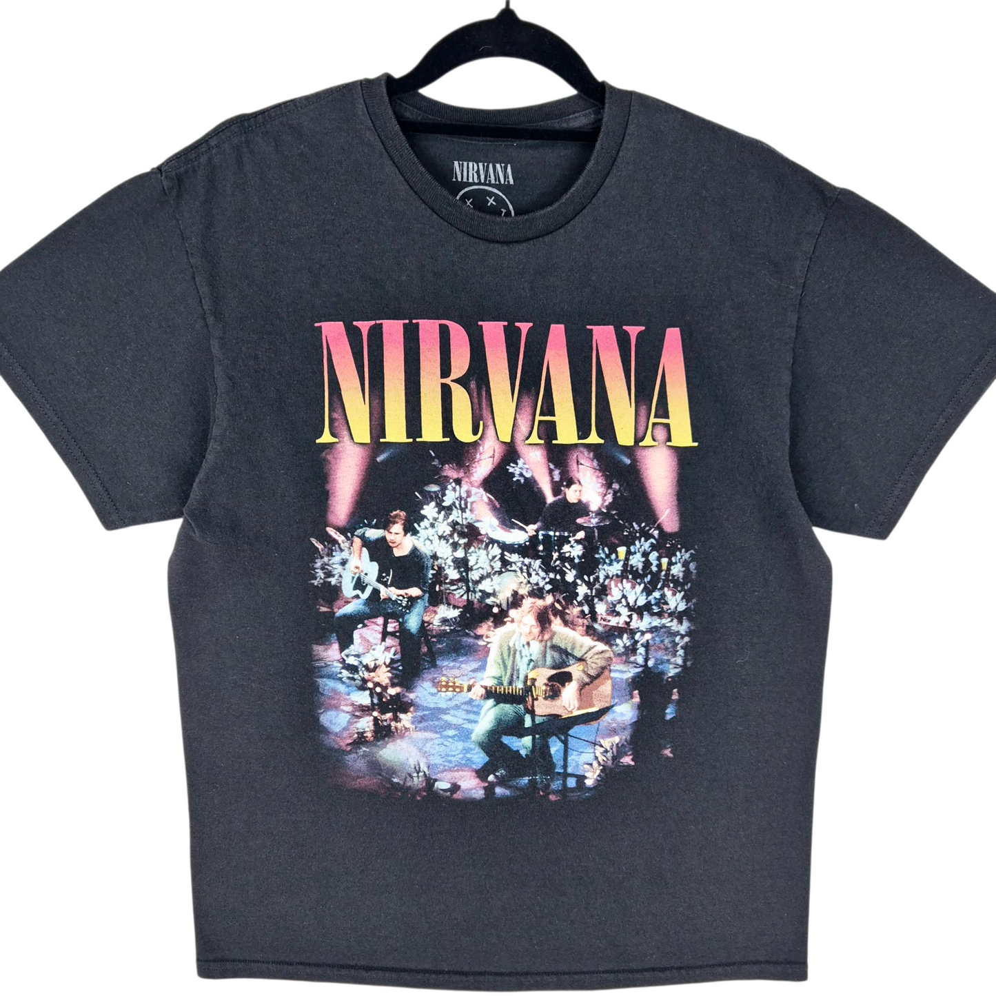 Nirvana Black Cotton Tee Shirt Size L