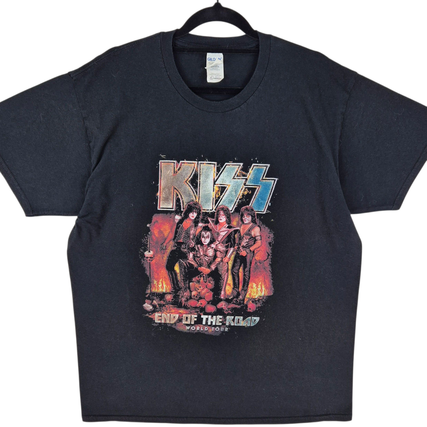 KISS End of the Road World Tour Black Cotton Tee Shirt Size XL