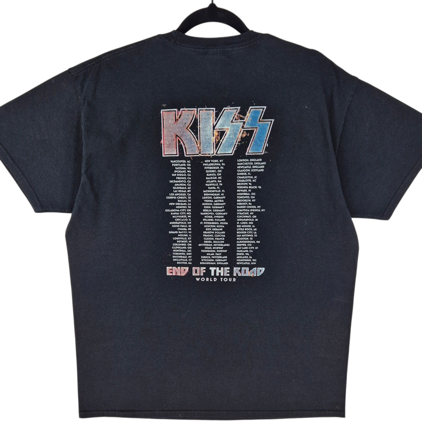 KISS End of the Road World Tour Black Cotton Tee Shirt Size XL
