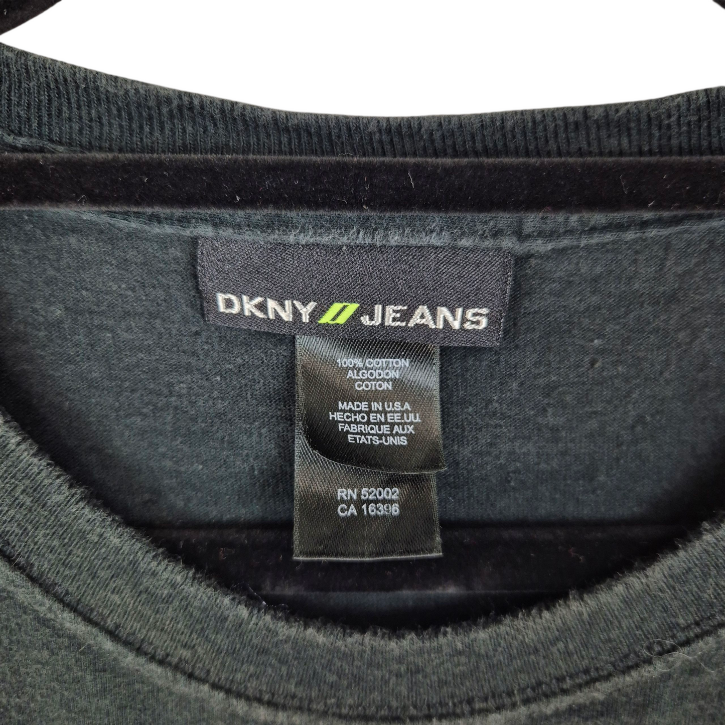 DKNY Jeans Black USA Made Cotton Tee Shirt Size XL
