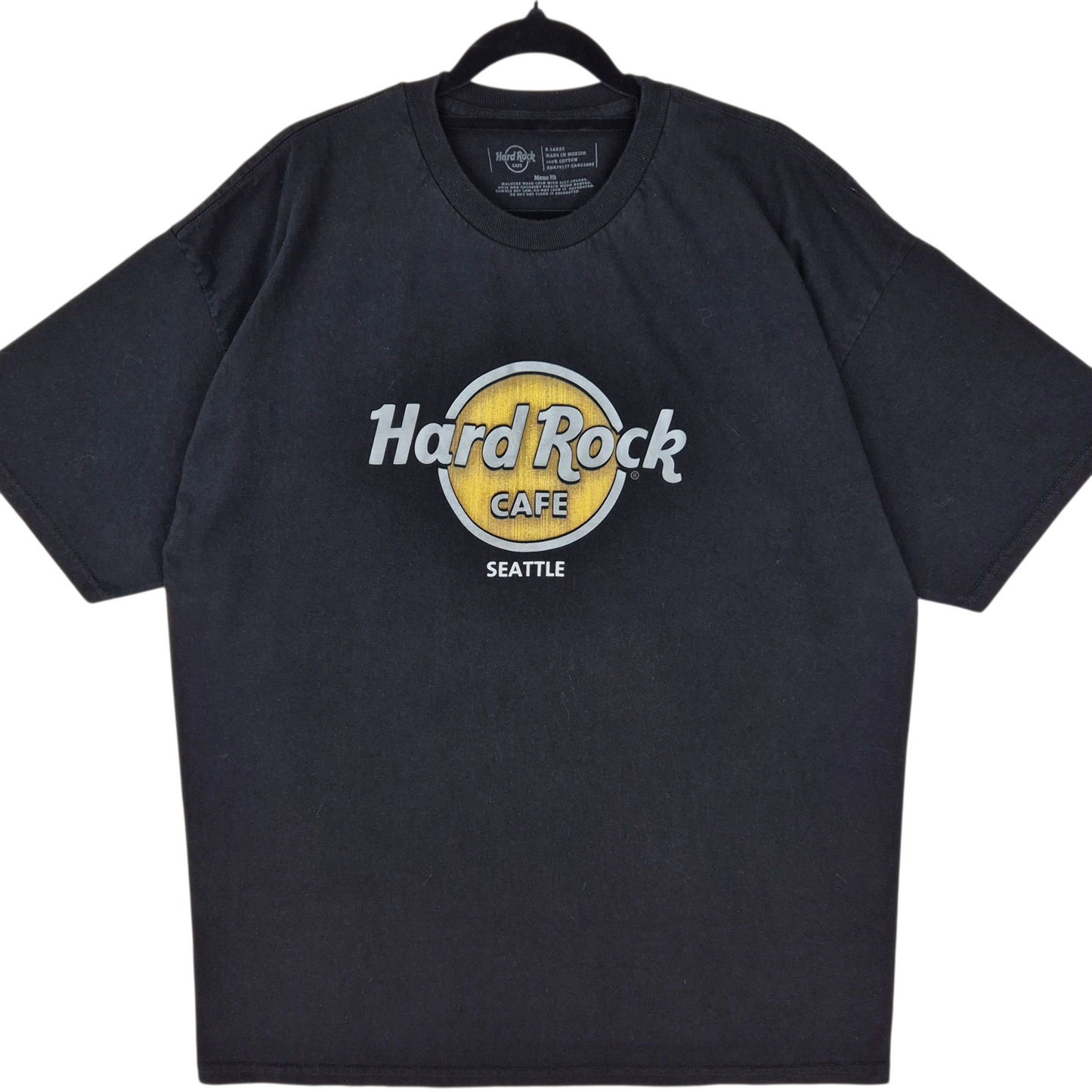 Hard Rock Cafe Seattle Black Cotton Tee Shirt Size XL