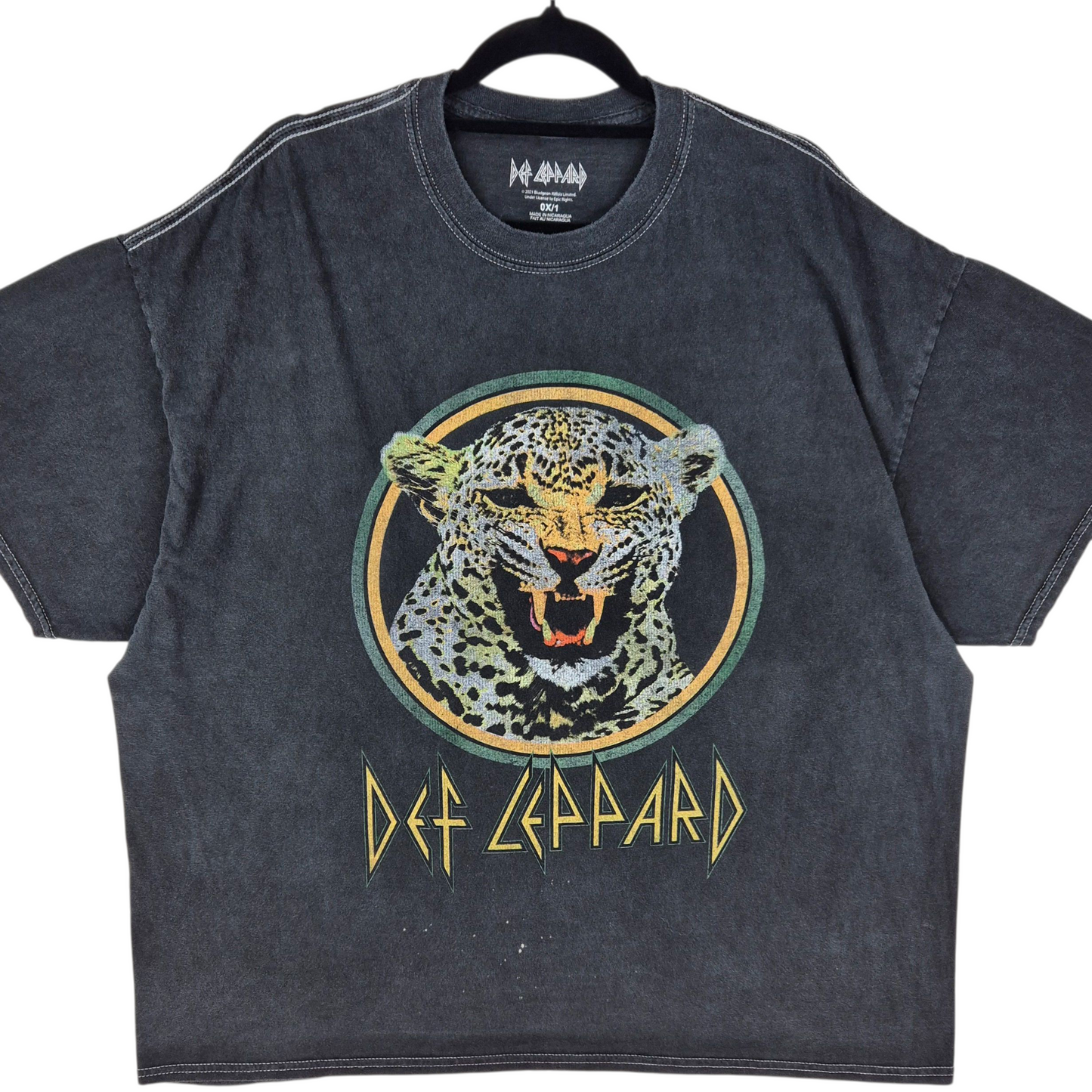 Def Leppard Dark Grey Oversized Cotton Tee Shirt Size XL