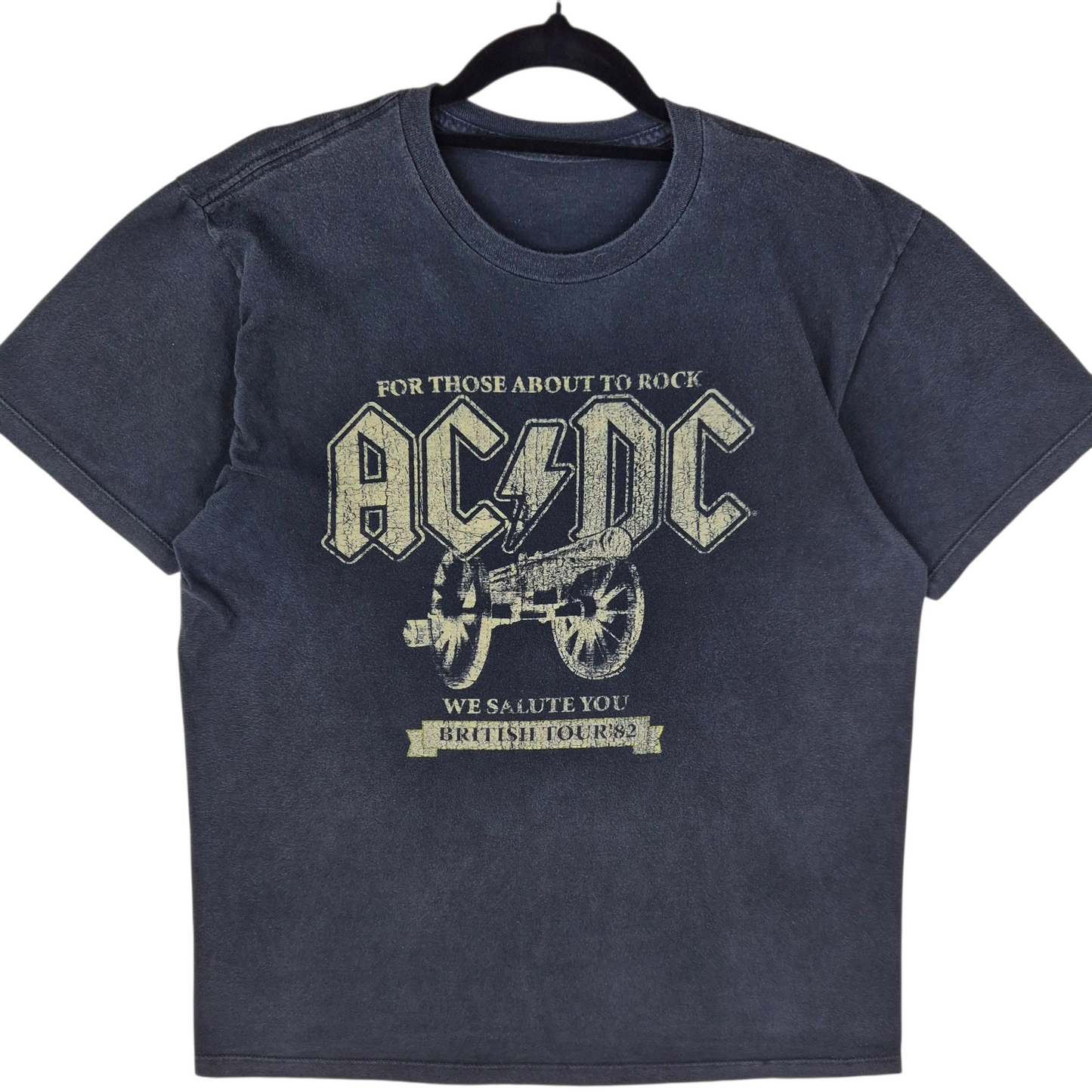 ACDC Black For Those About to Rock Cotton Tee Shirt Size M