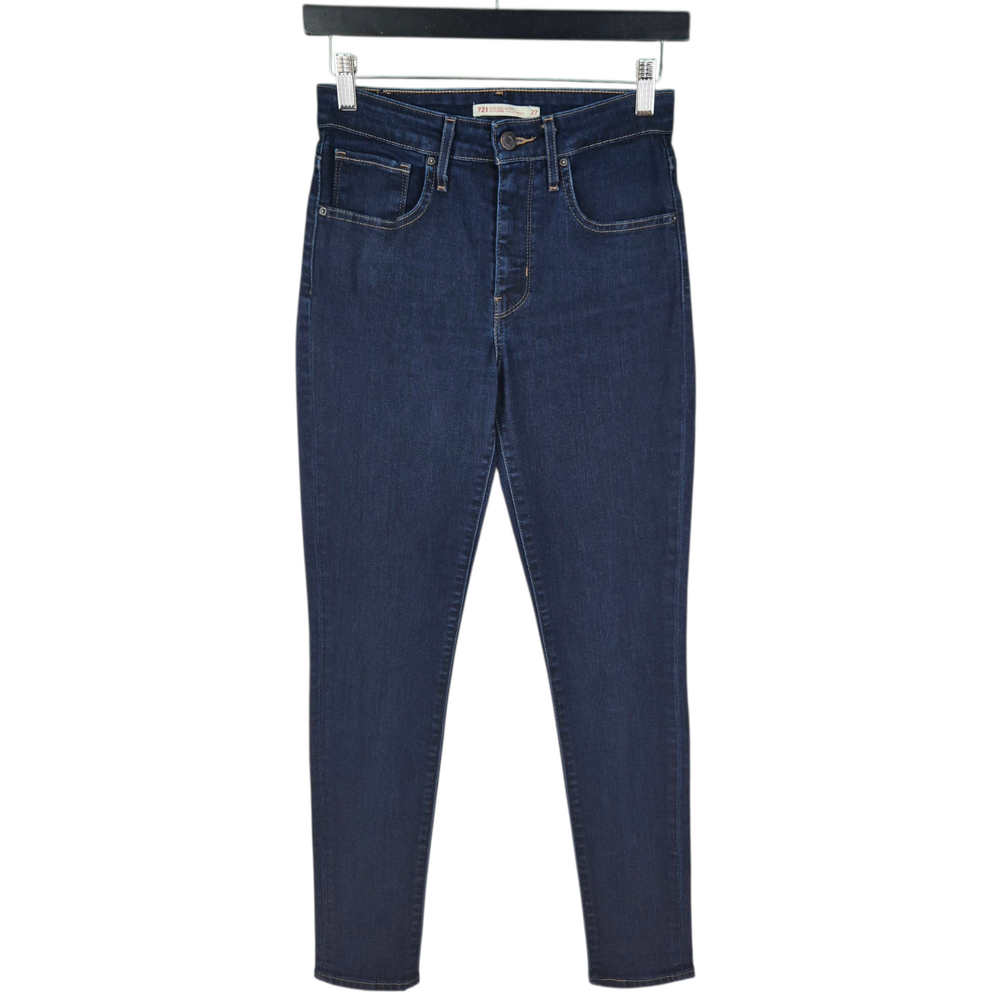 Levis 721 Jeans Womens Dark Blue High Rise Skinny Stretch Denim W25