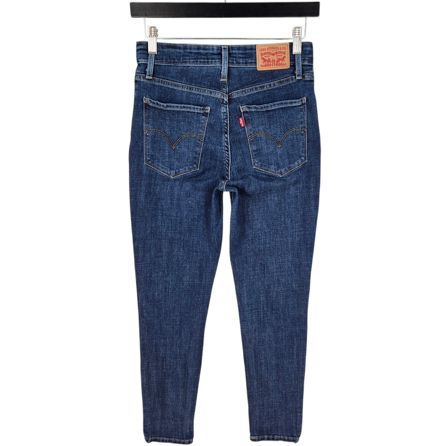 Levis 721 Jeans Womens Dark Blue High Rise Skinny Stretch Denim W26