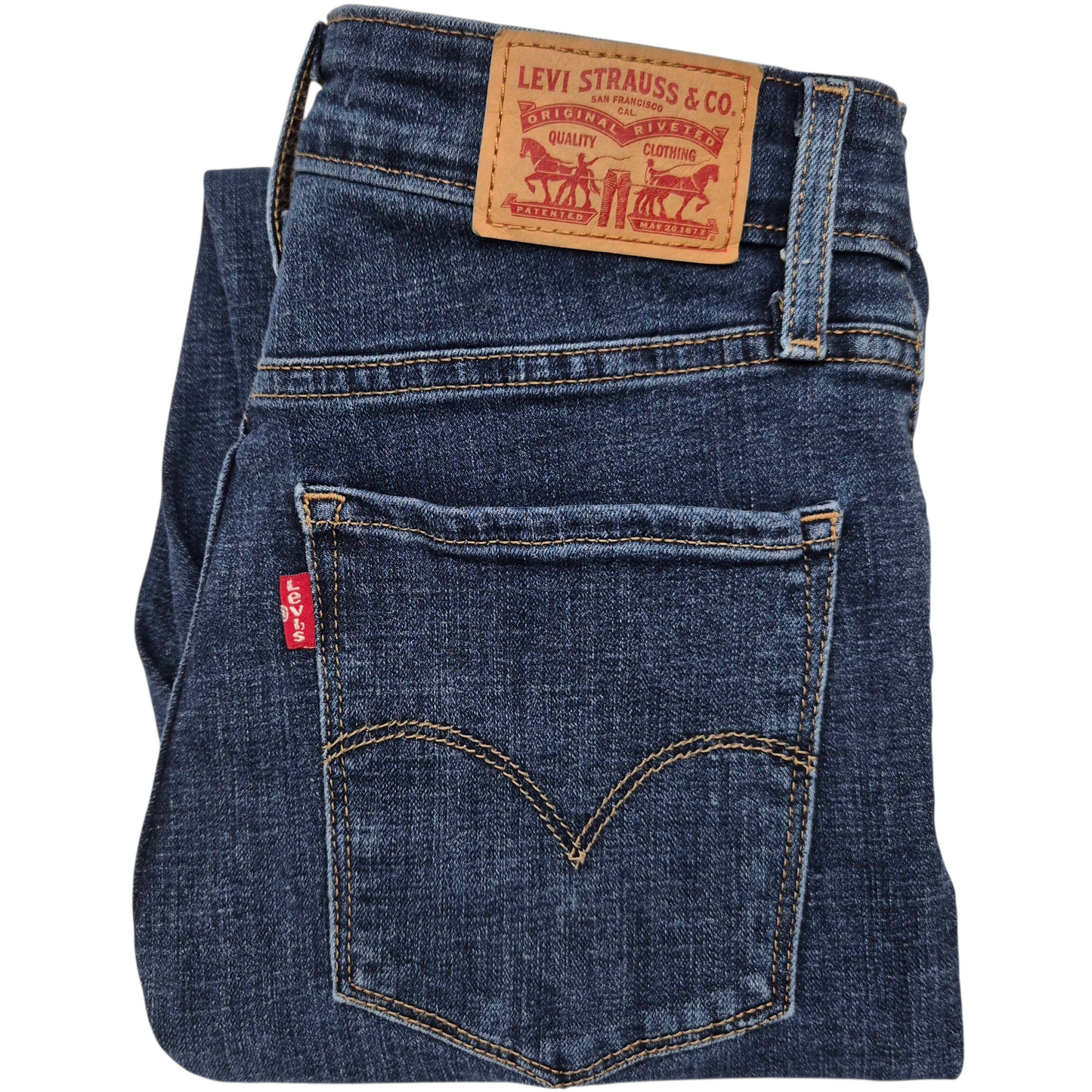 Levis 721 Jeans Womens Dark Blue High Rise Skinny Stretch Denim W26
