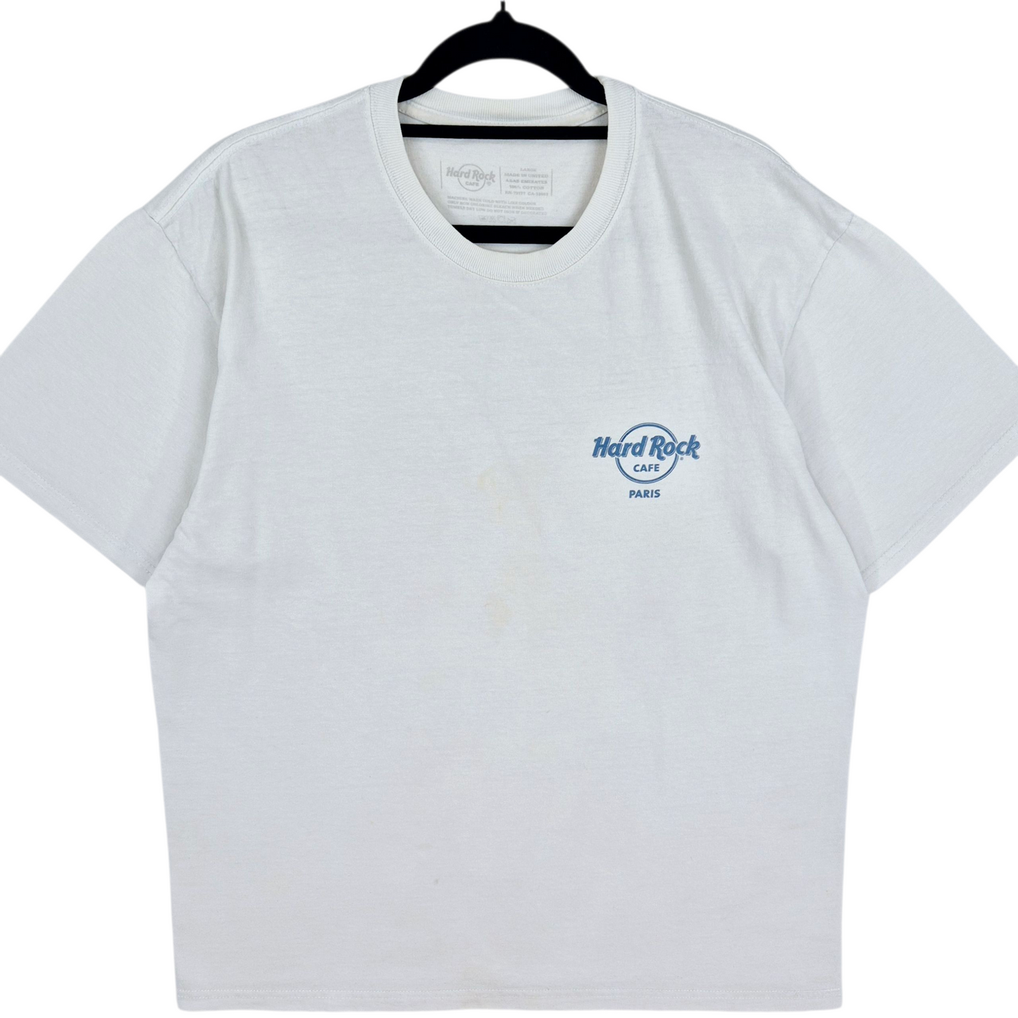 Hard Rock Cafe Paris White Cotton Tee Shirt Size L