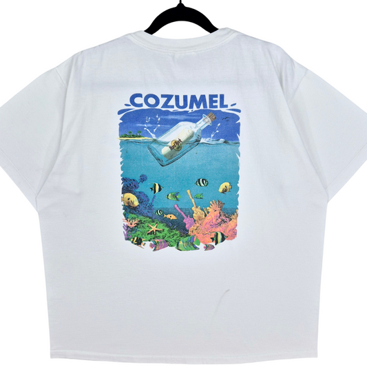 Vintage Hard Rock Cafe Conzumel 90's White Cotton Tee Shirt Size XL