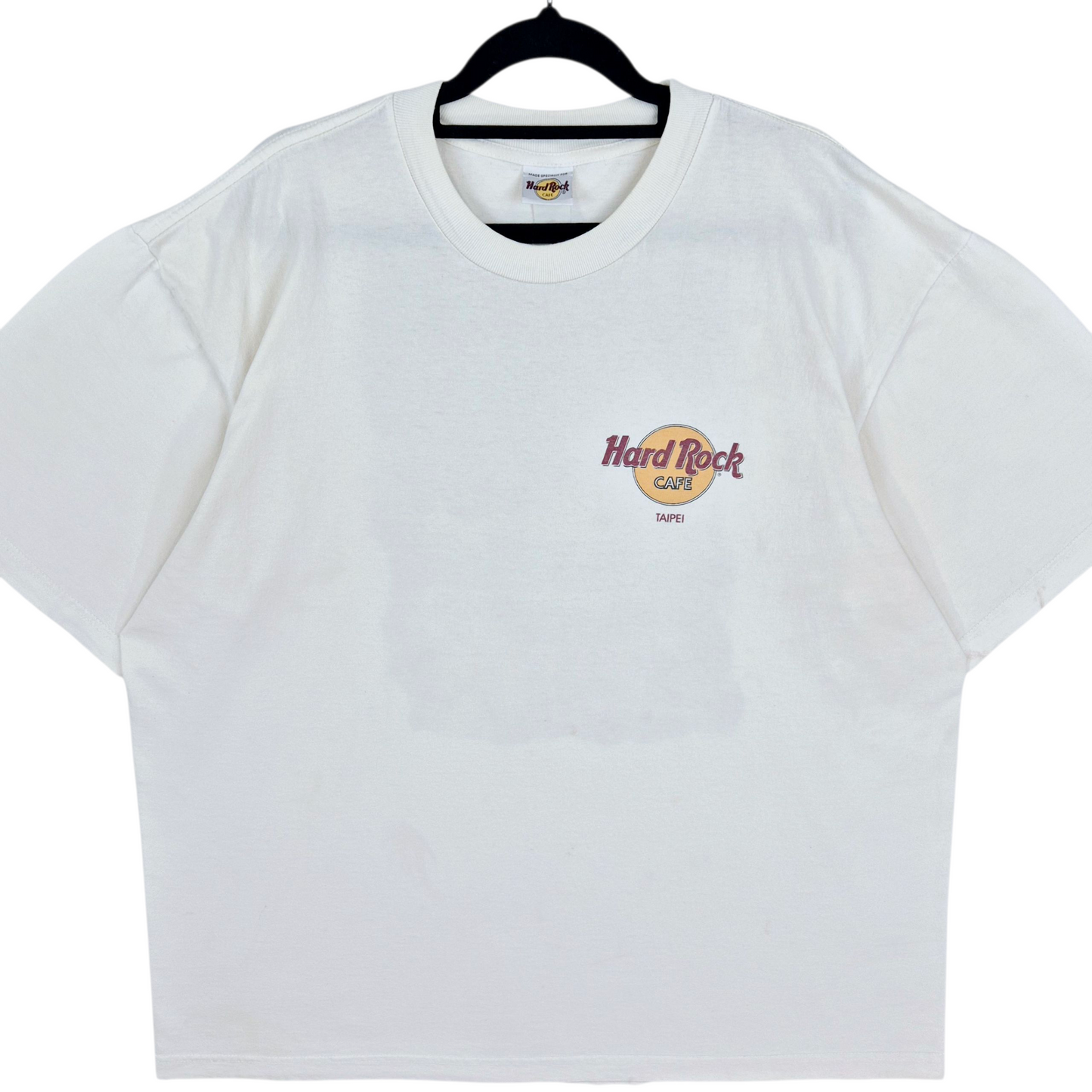 Vintage Hard Rock Cafe Taipei Cream White Cotton Tee Shirt Size 3XL