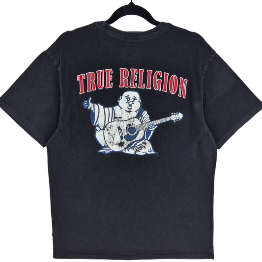 True Religion Black Cotton Tee Shirt Size M