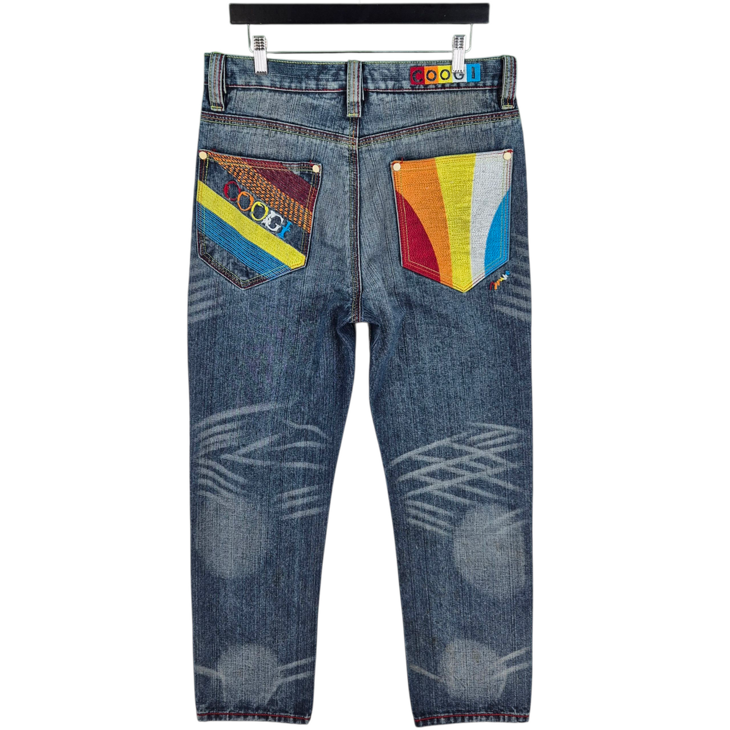 Vintage Coogi Jeans Colourful Embroidered Straight Leg Denim W33