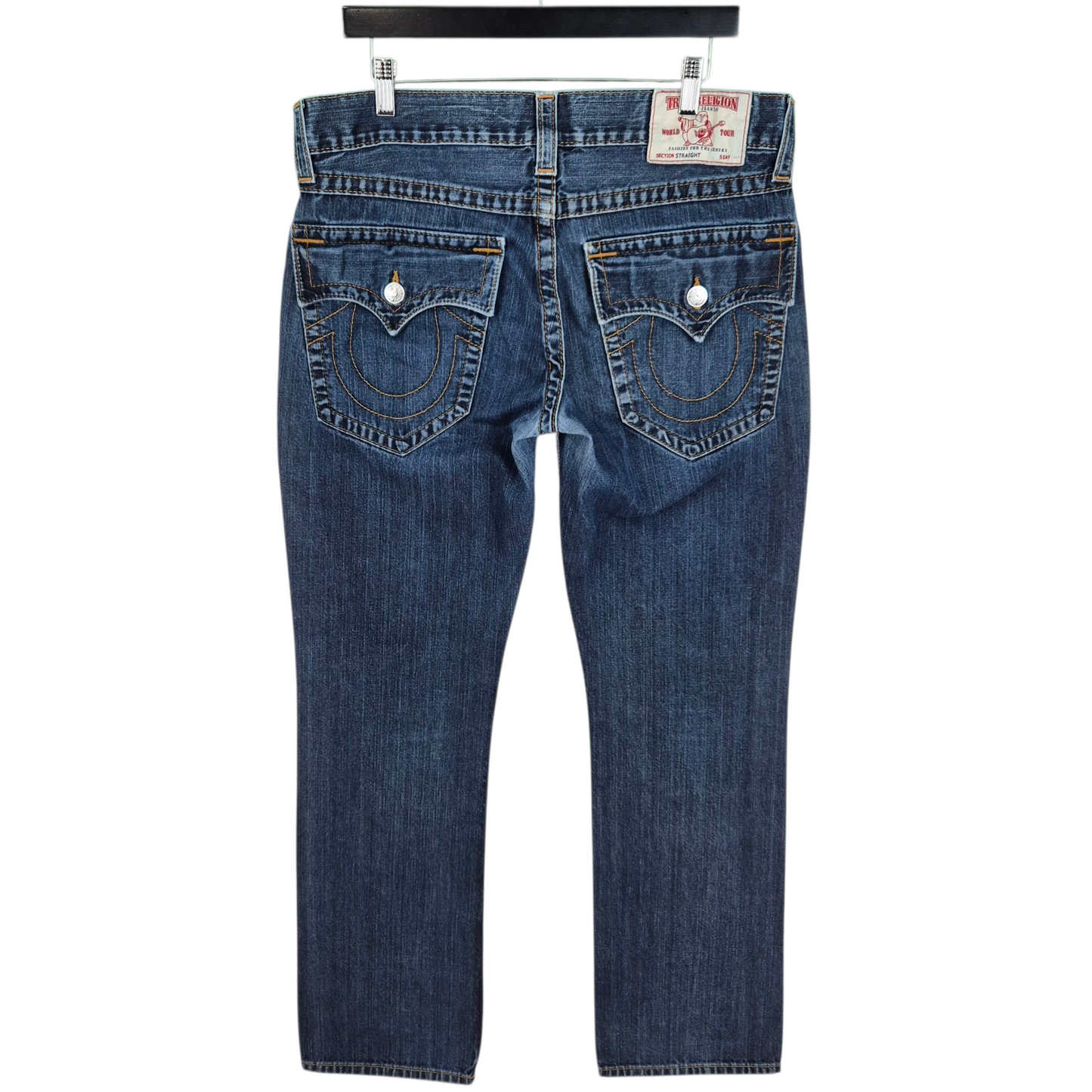 True Religion Jeans Dark Blue Relaxed Straight Leg Denim W34