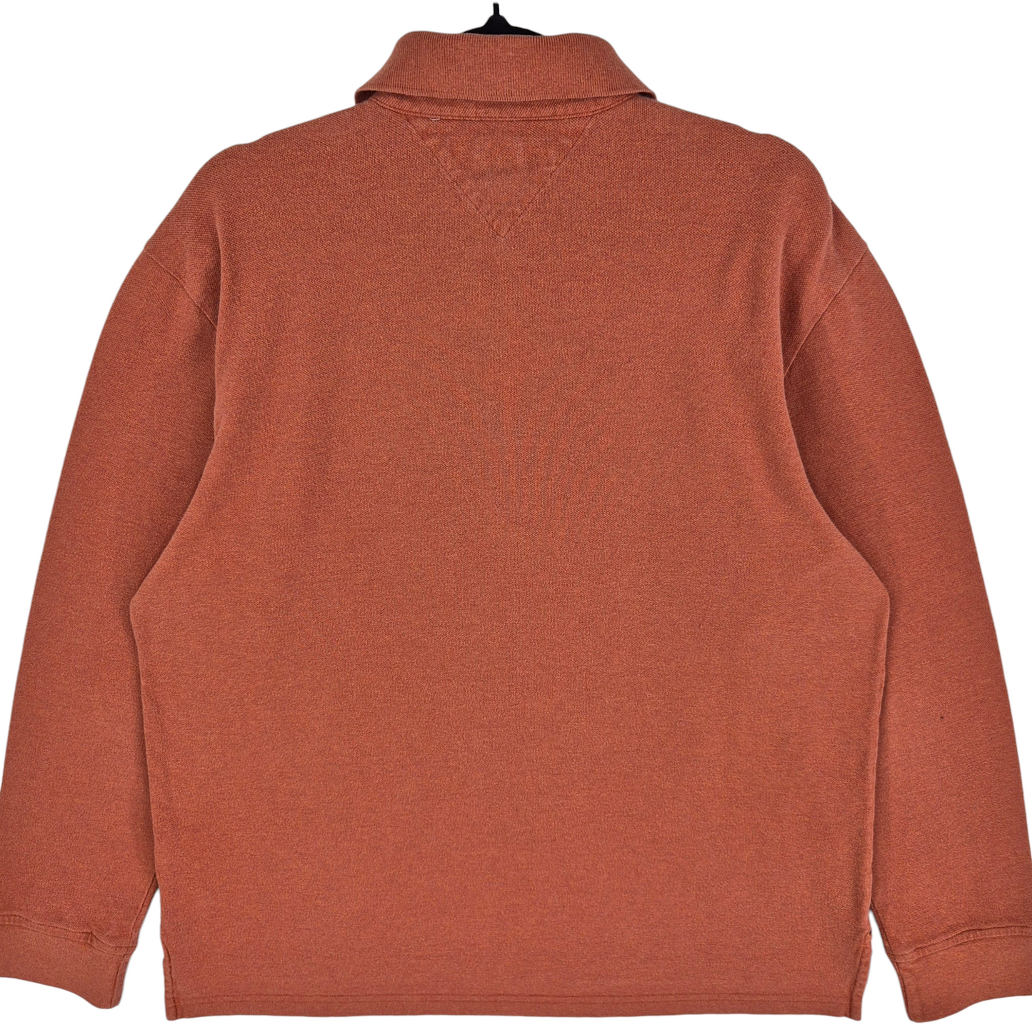 Tommy Hilfiger Orange Long Sleeve Cotton Polo Shirt Size M
