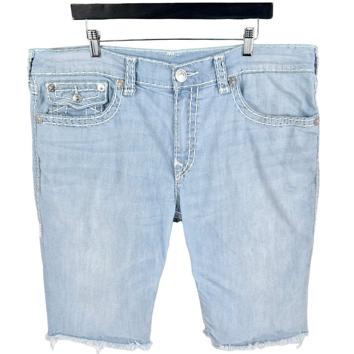 True Religion Light Blue Denim Shorts W40