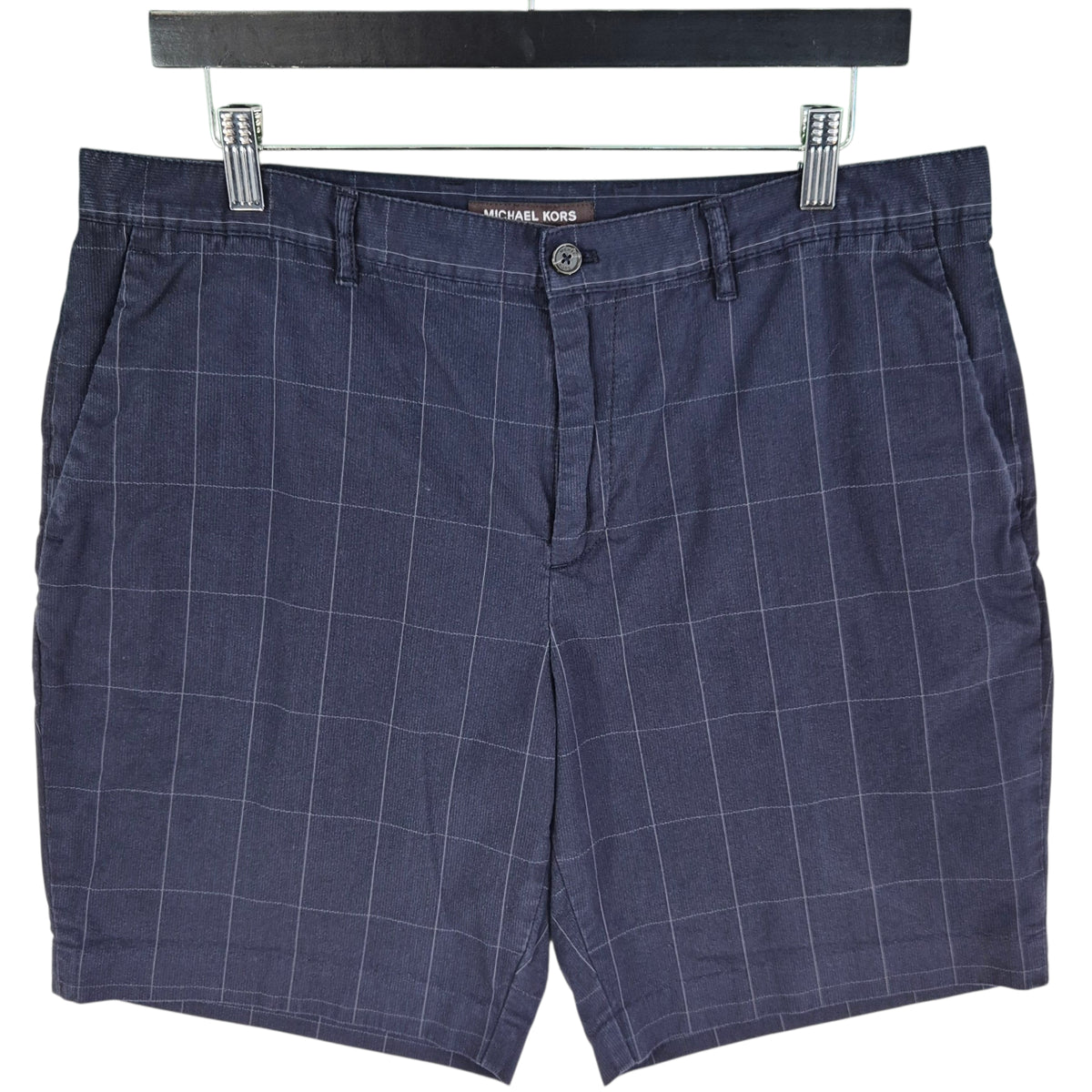 Michael Kors Dark Blue Checkered Chino Shorts W34