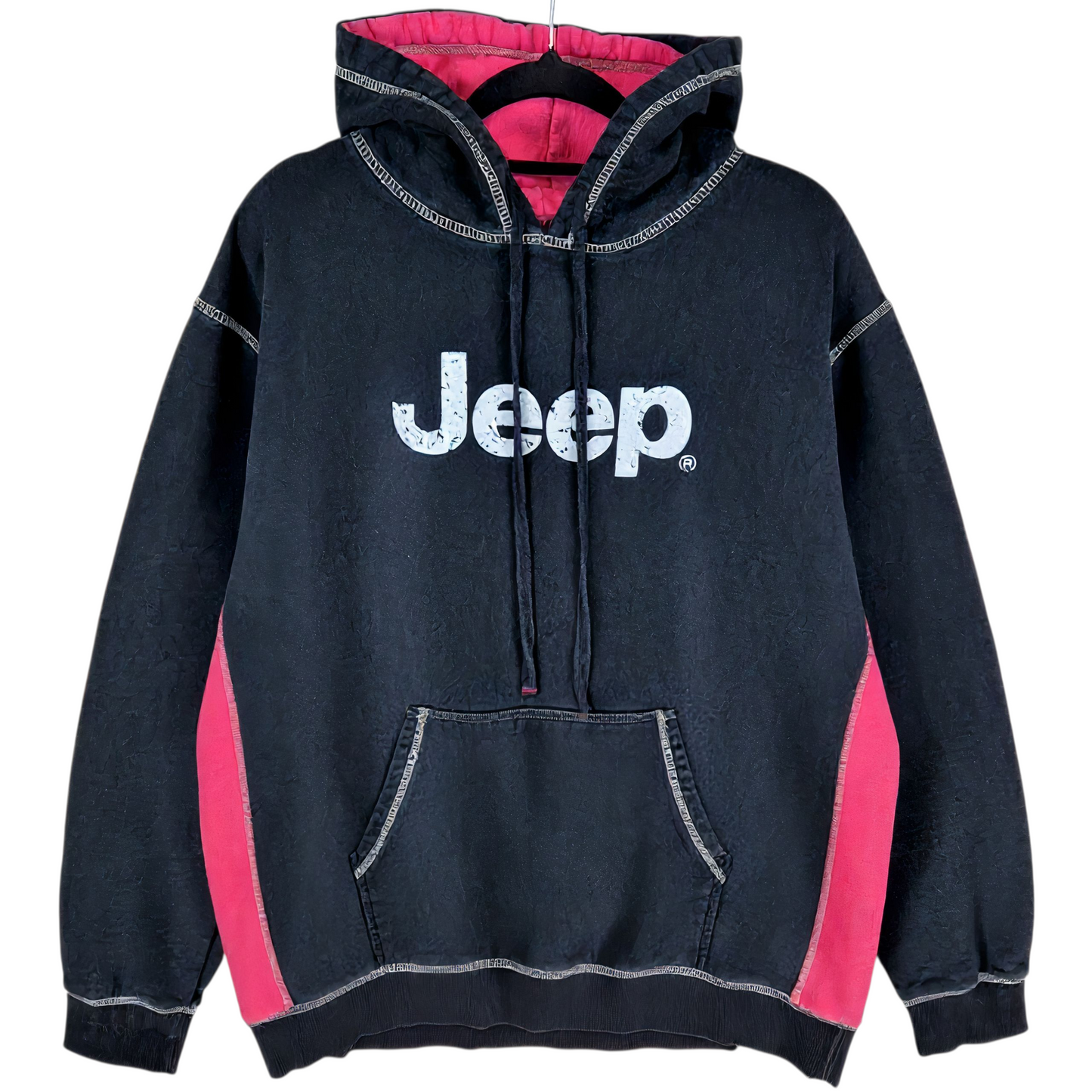 Jeep Motorsport Black & Pink Cotton Hoodie Size 2XL