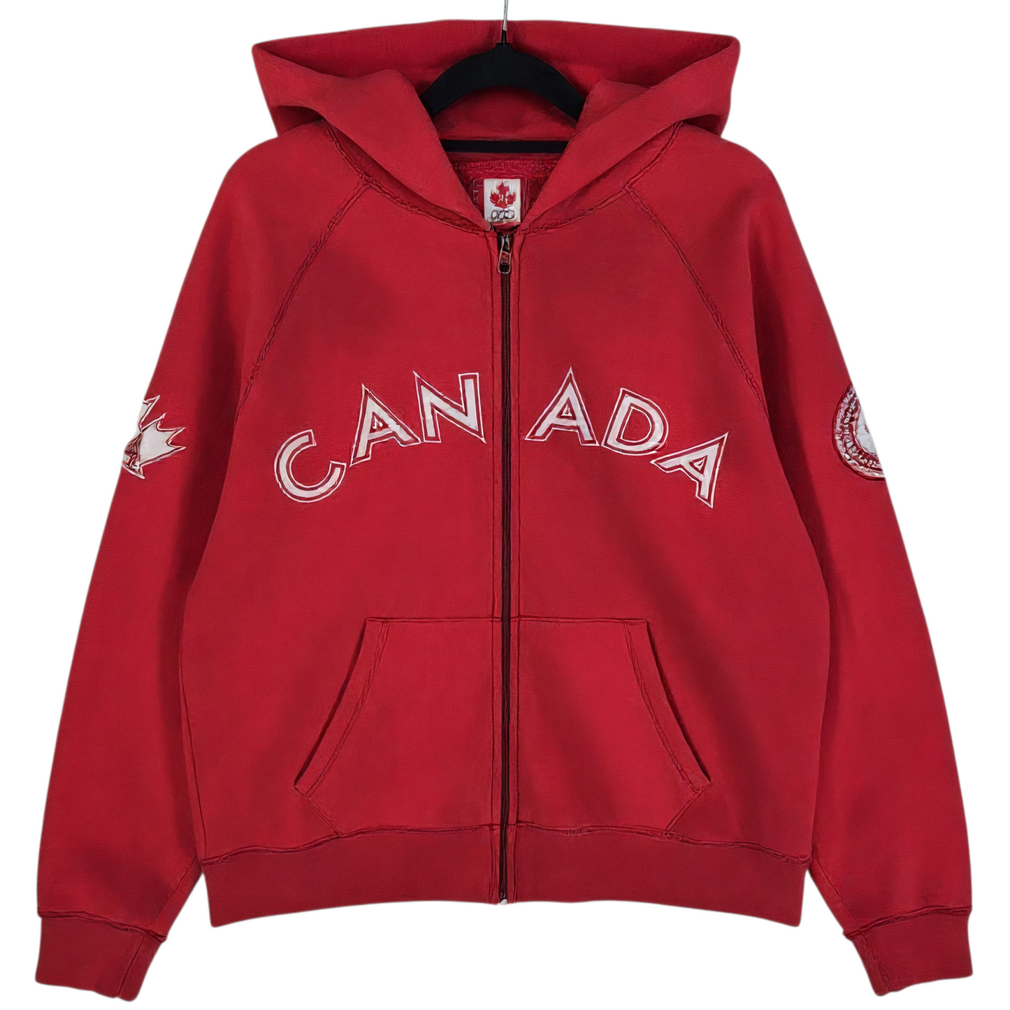Vintage 2004 Canada Olympic Team Red Zip Hoodie Size L