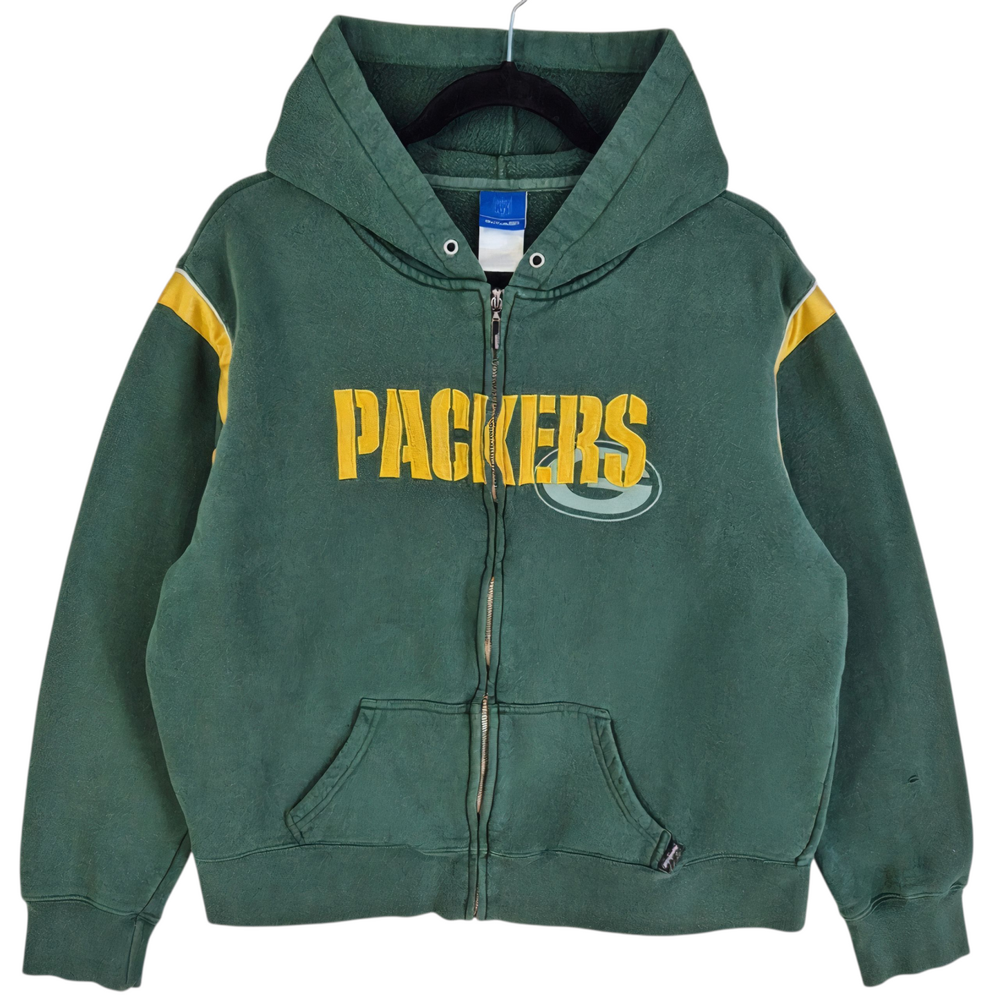Vintage Reebok NFL Green Bay Packers Embroidered Zip Hoodie Size XL