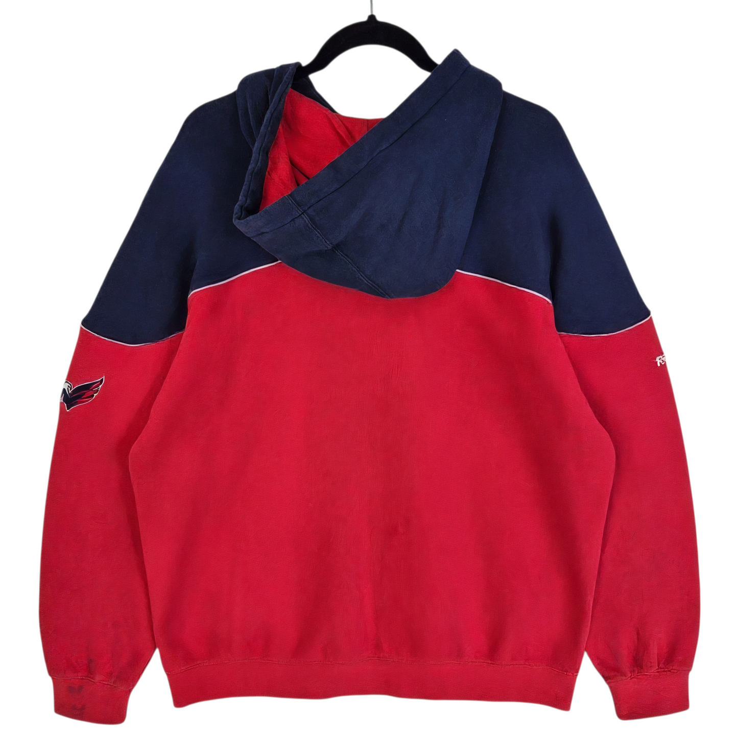 Vintage Reebok NHL Washington Capitals Red & Blue Zip Hoodie Size XL
