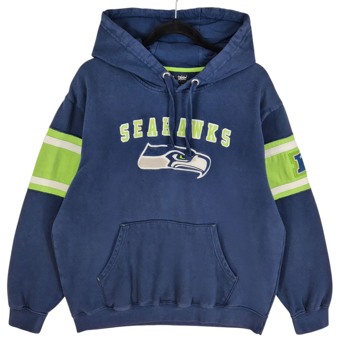 NFL Team Apparel Seattle Seahawks Dark Blue Embroidered Hoodie Size L