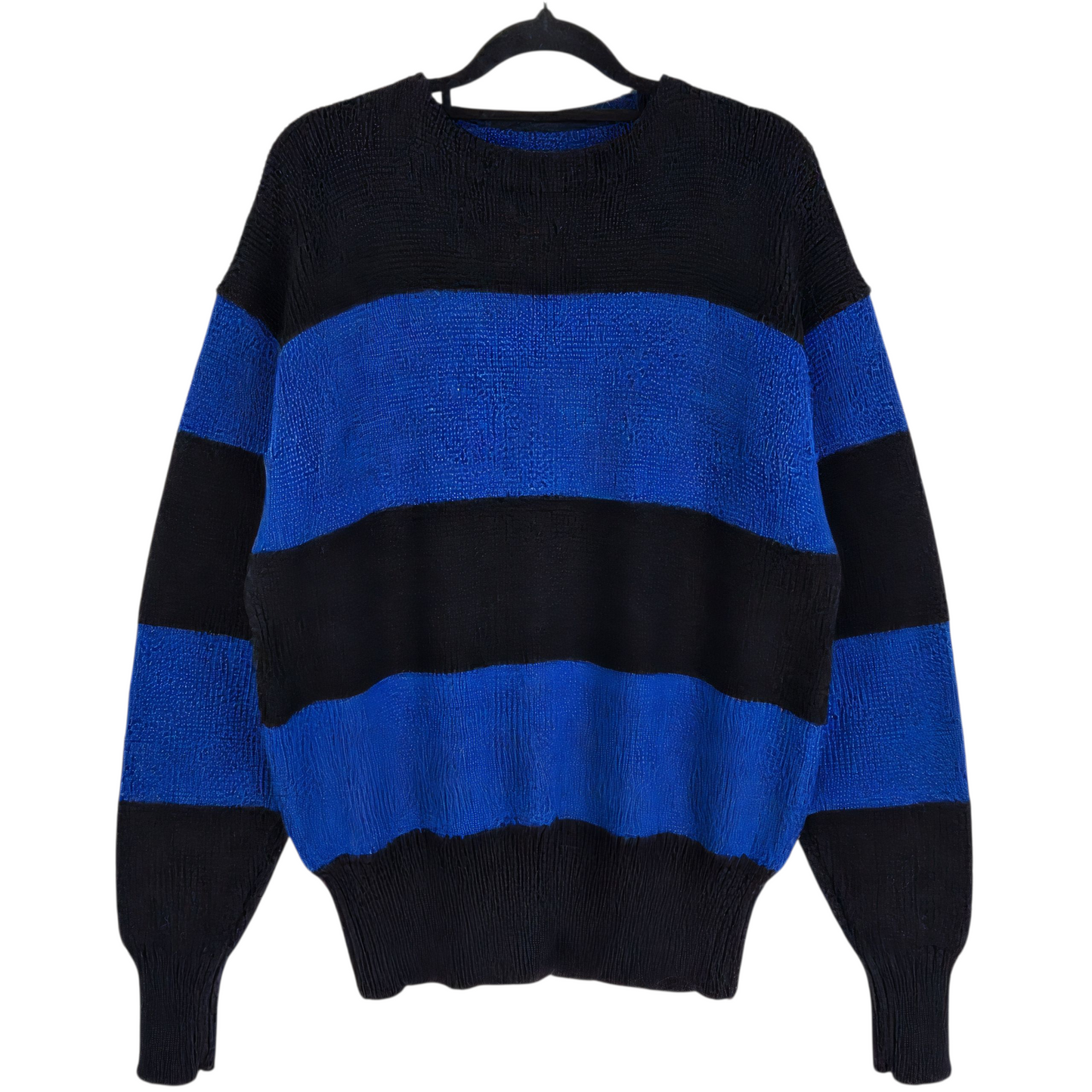 Vintage Polo Ralph Lauren 90's Black & Blue Heavy Wool Knit Sweater Size M