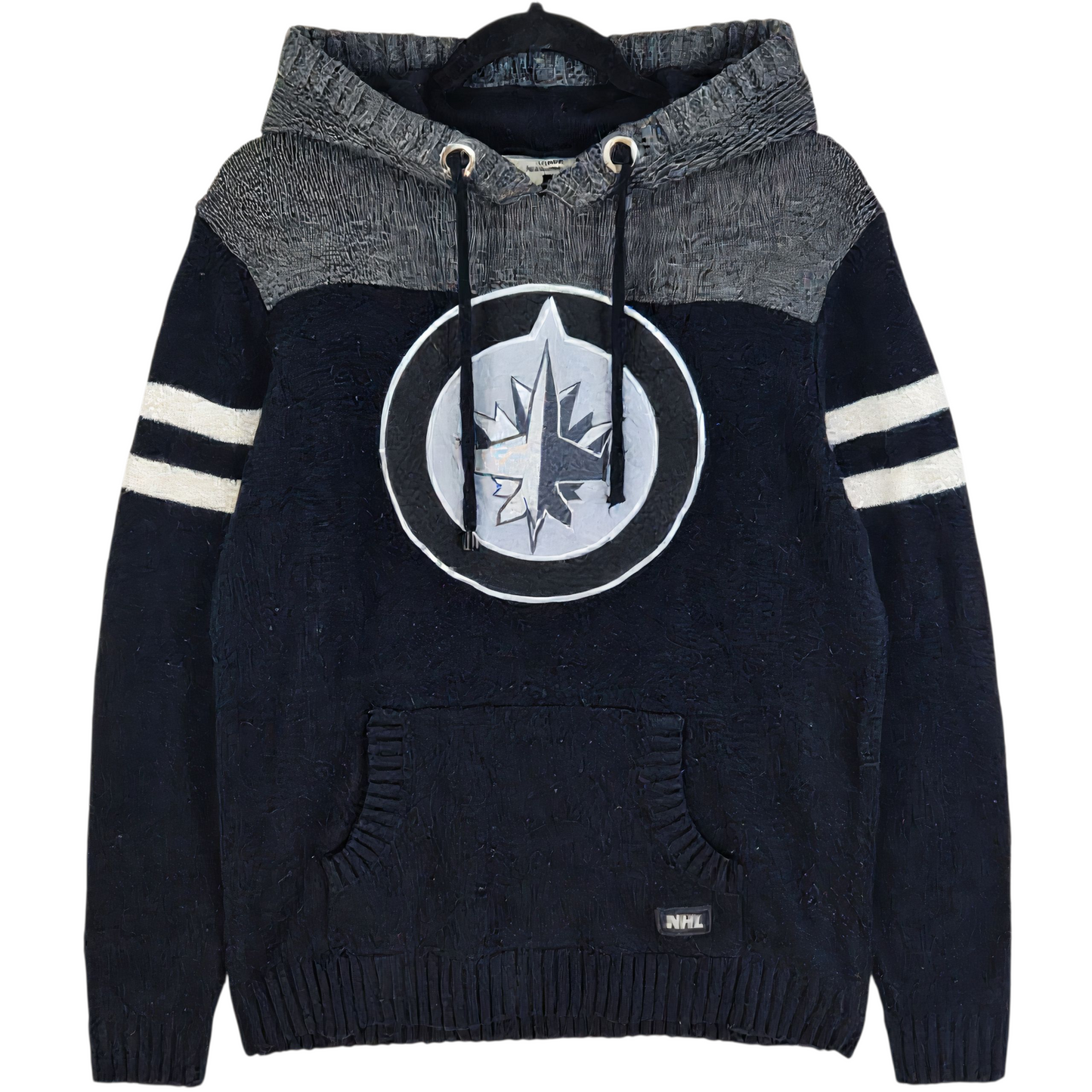 Vintage NHL Winnipeg Jets Black Knit Hoodie Size M