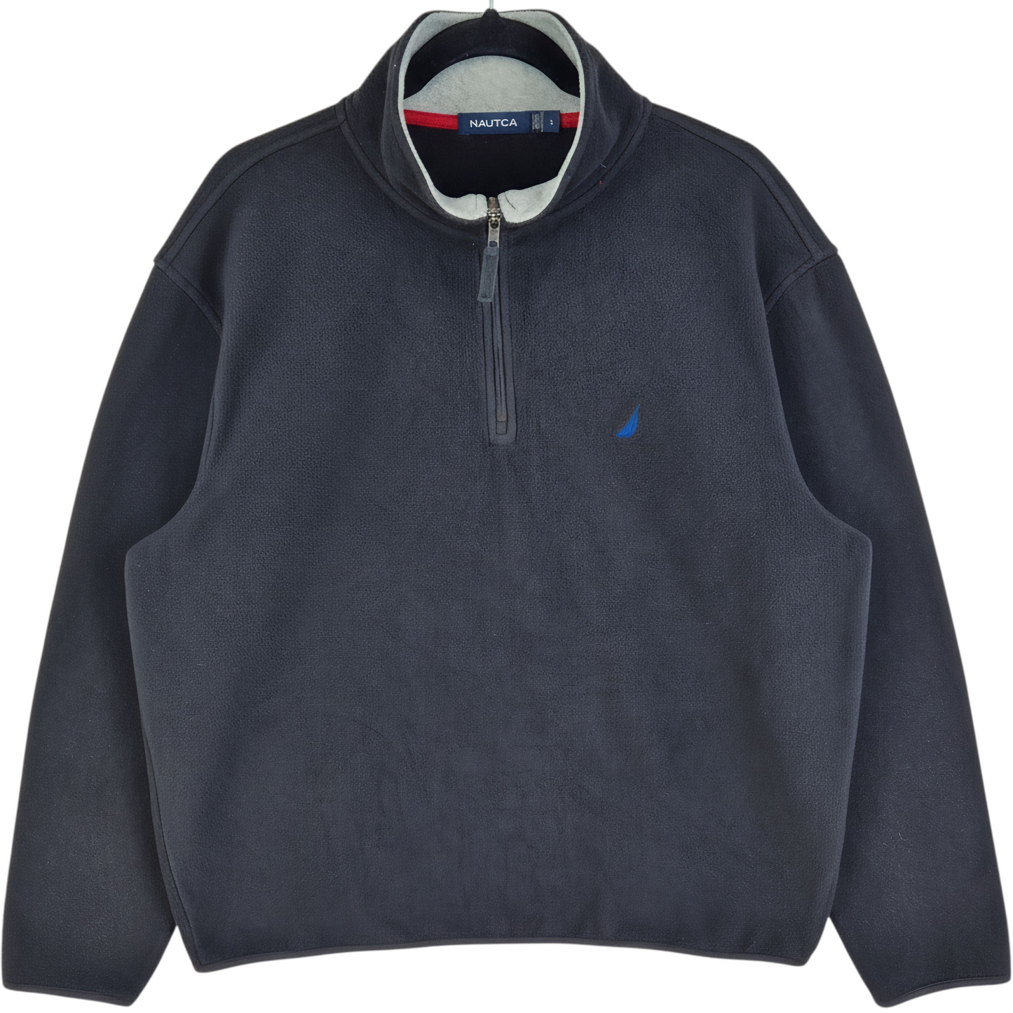 Nautica Black Quarter Zip Fleece Jumper Size L