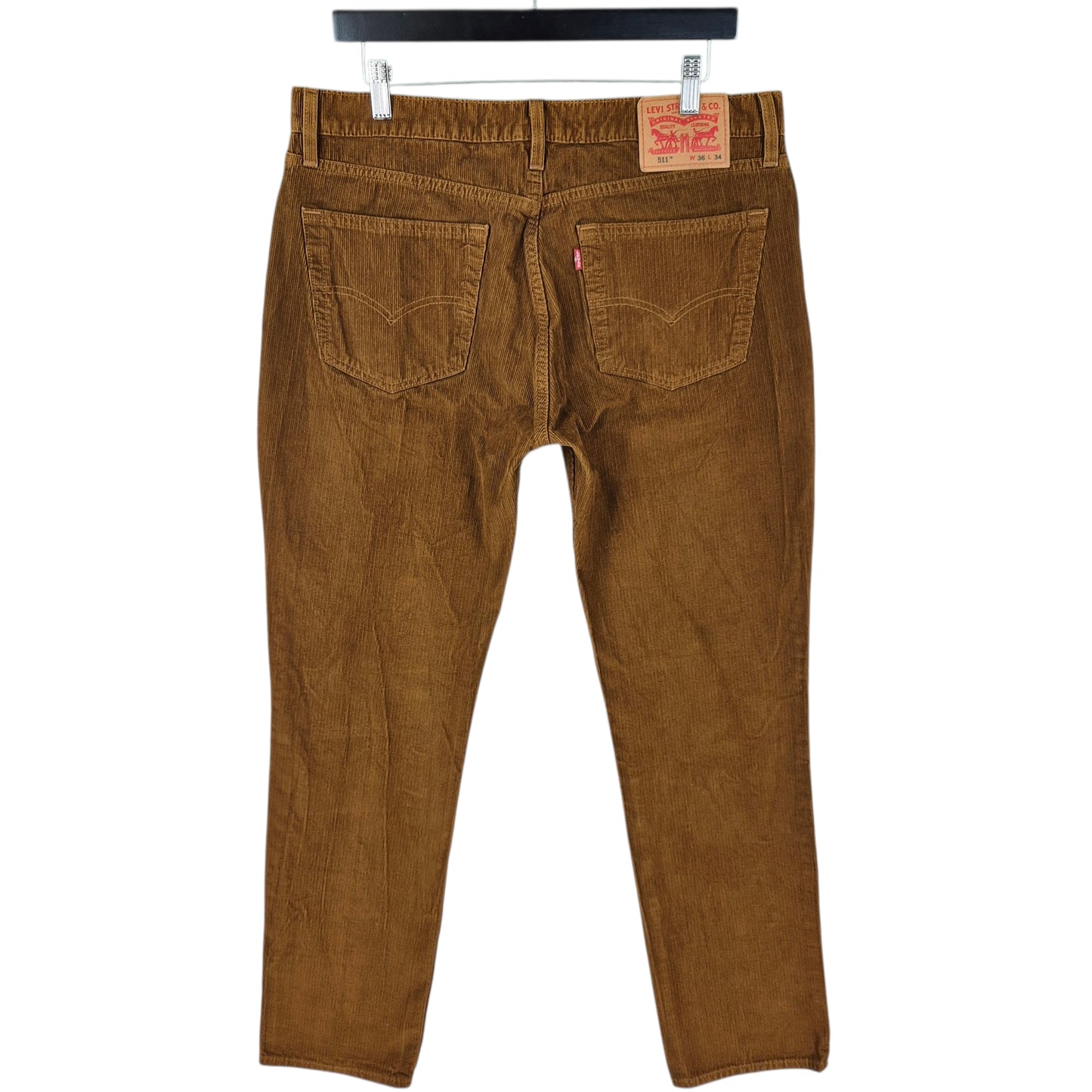 Levis 511 Jeans Mustard Brown Skinny Corduroy Denim W35