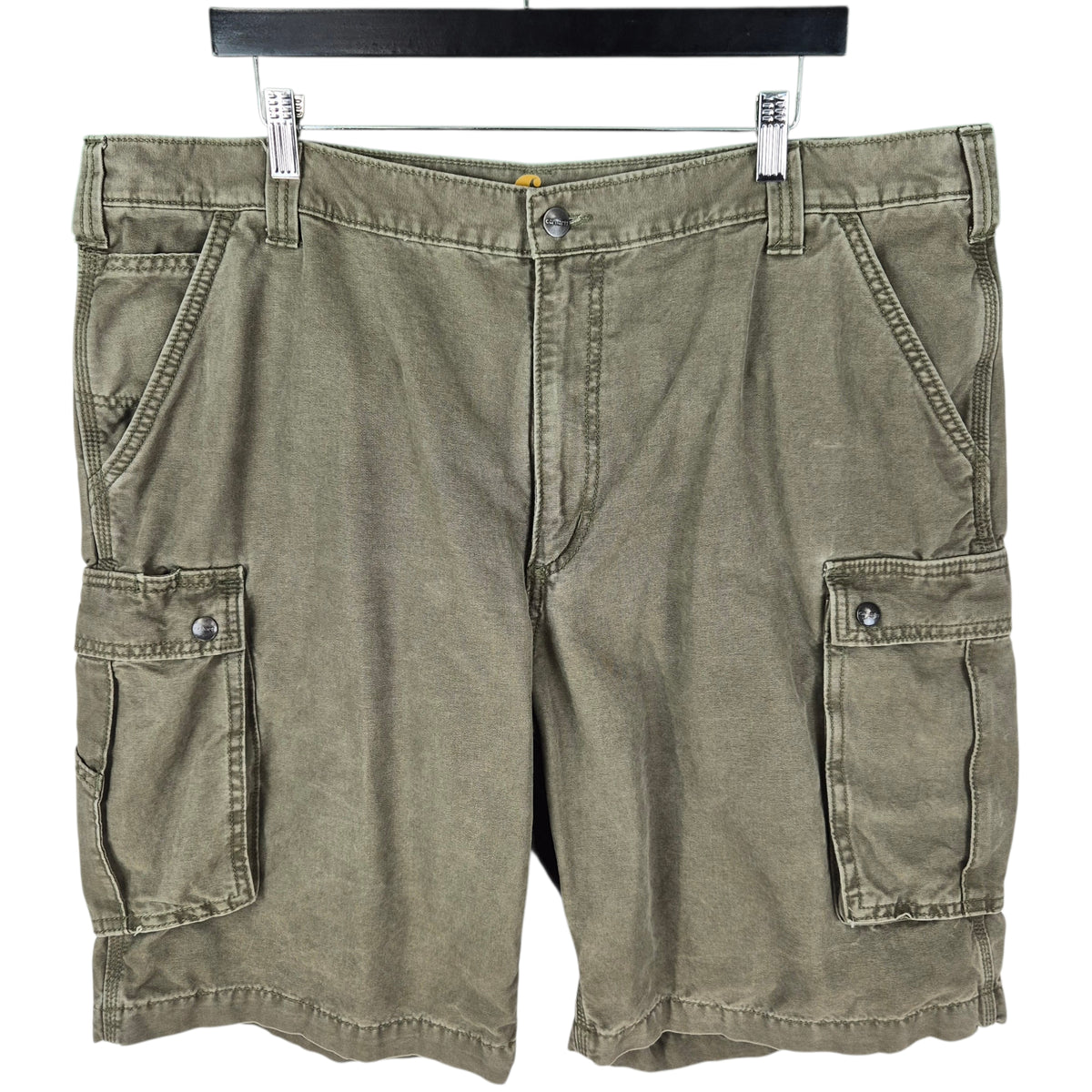Carhartt Khaki Green Canvas Cargo Shorts W42