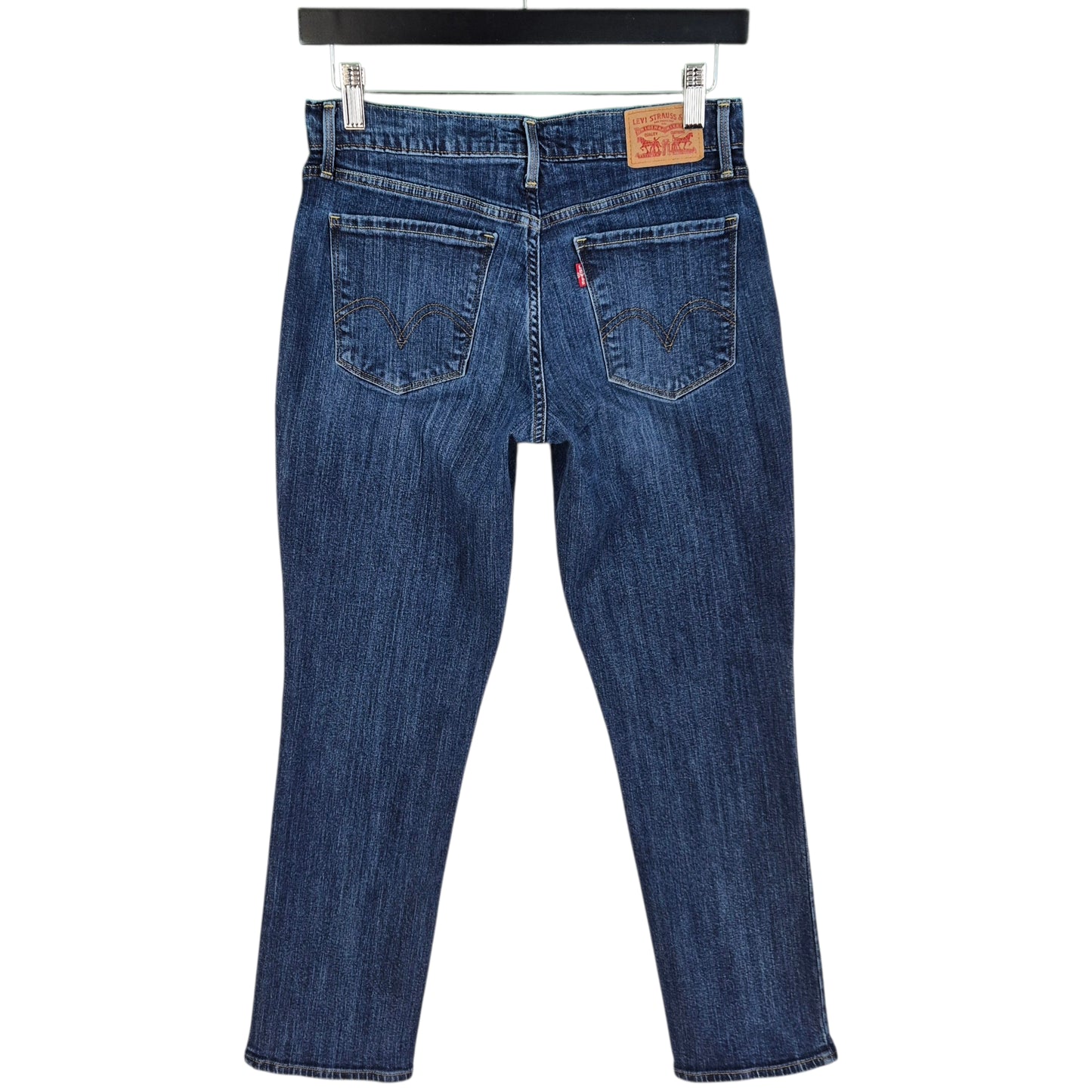 Levis 505 Jeans Womens Dark Blue Straight Leg Stretch Denim W27